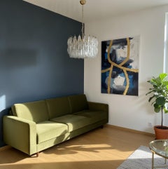 Amazing Murano glass Chandelier - 107 clear poliedri