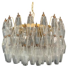 Amazing Murano glass Chandelier - 107 clear poliedri
