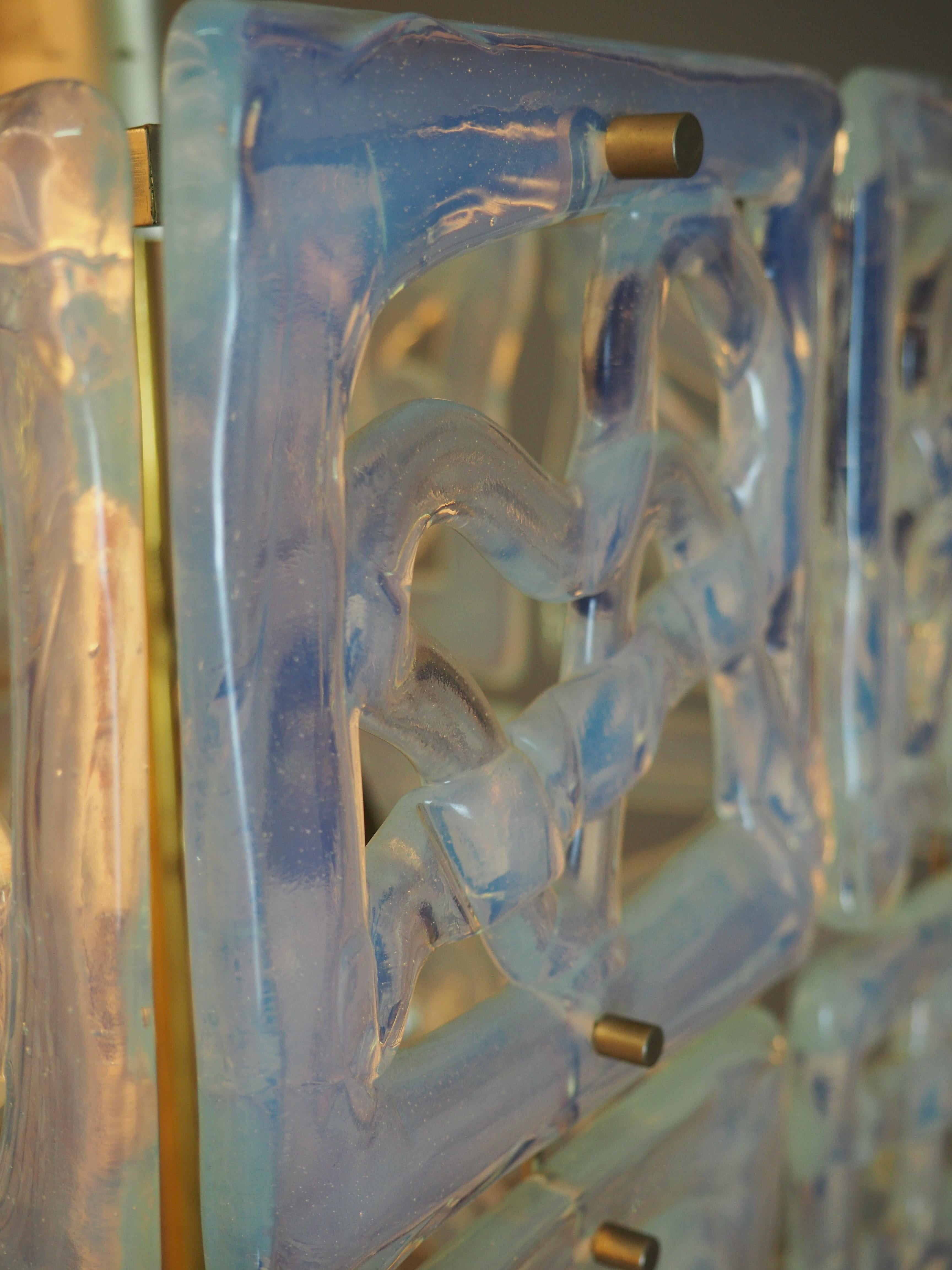 Rare Opaline Murano Glass Chandelier Attr. to  Carlo Nason for Mazzega,  1960s For Sale 8