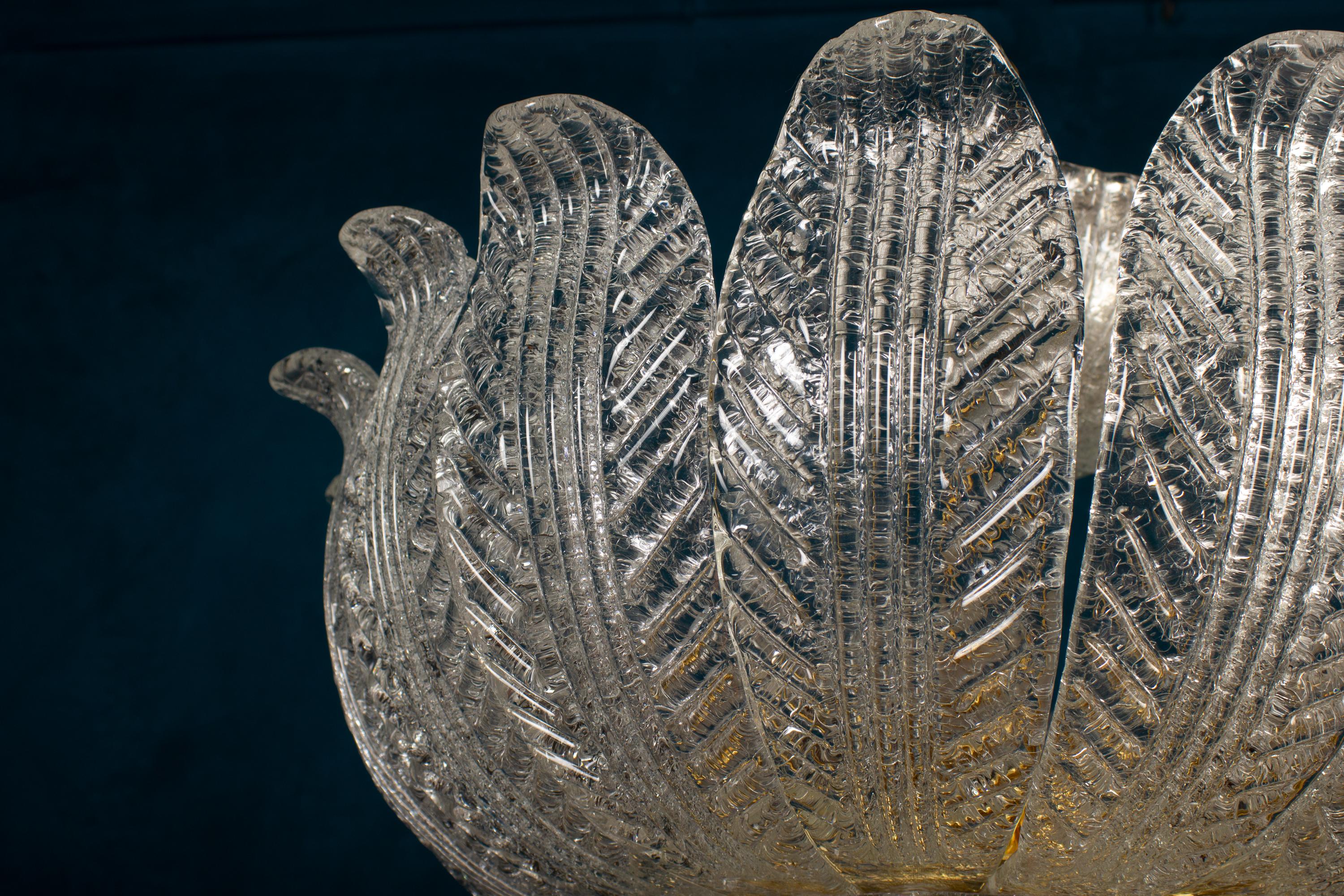 Amazing Murano Glass Leaves Chandelier, 1970' 3