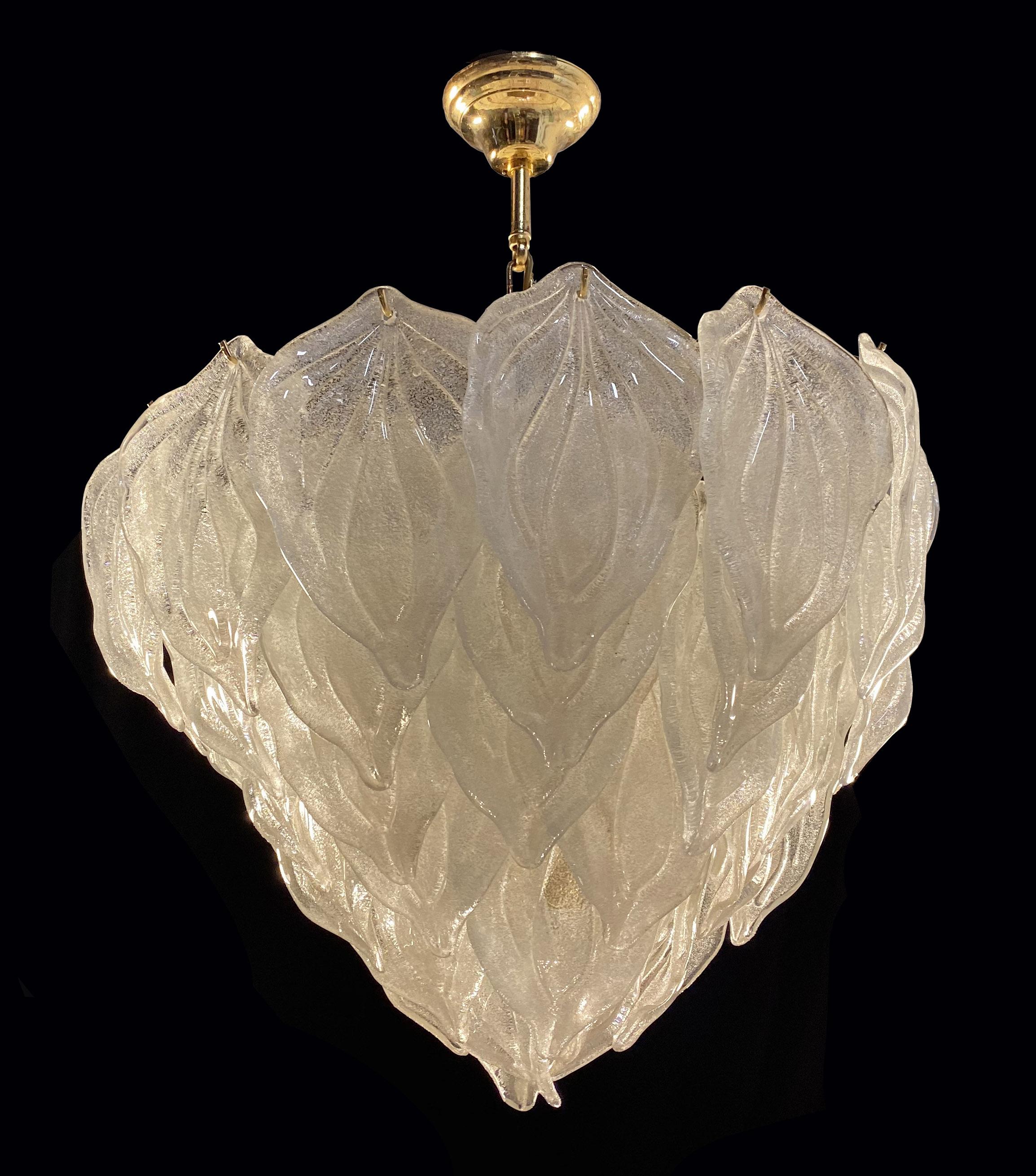 20th Century Amazing Murano Polar Ice Chandelier, Murano, 1970