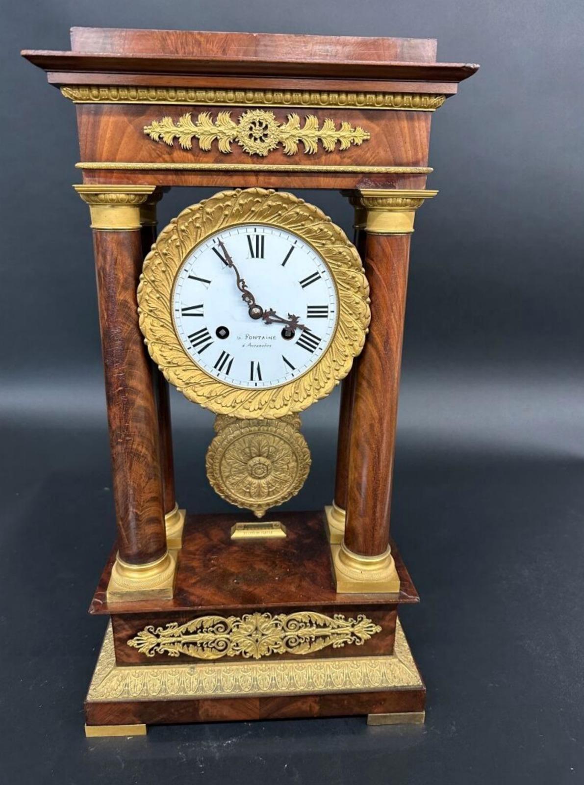 Hand-Crafted Amazing Napoleon III Empire Clock 19th Century H: 58cm For Sale