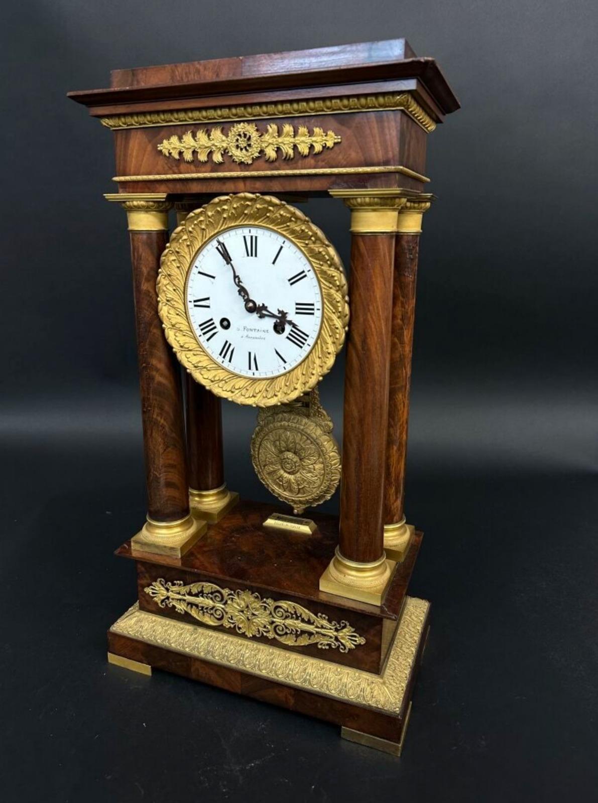 Superbe horloge Empire Napoléon III 19ème siècle H : 58cm Bon état - En vente à Madrid, ES