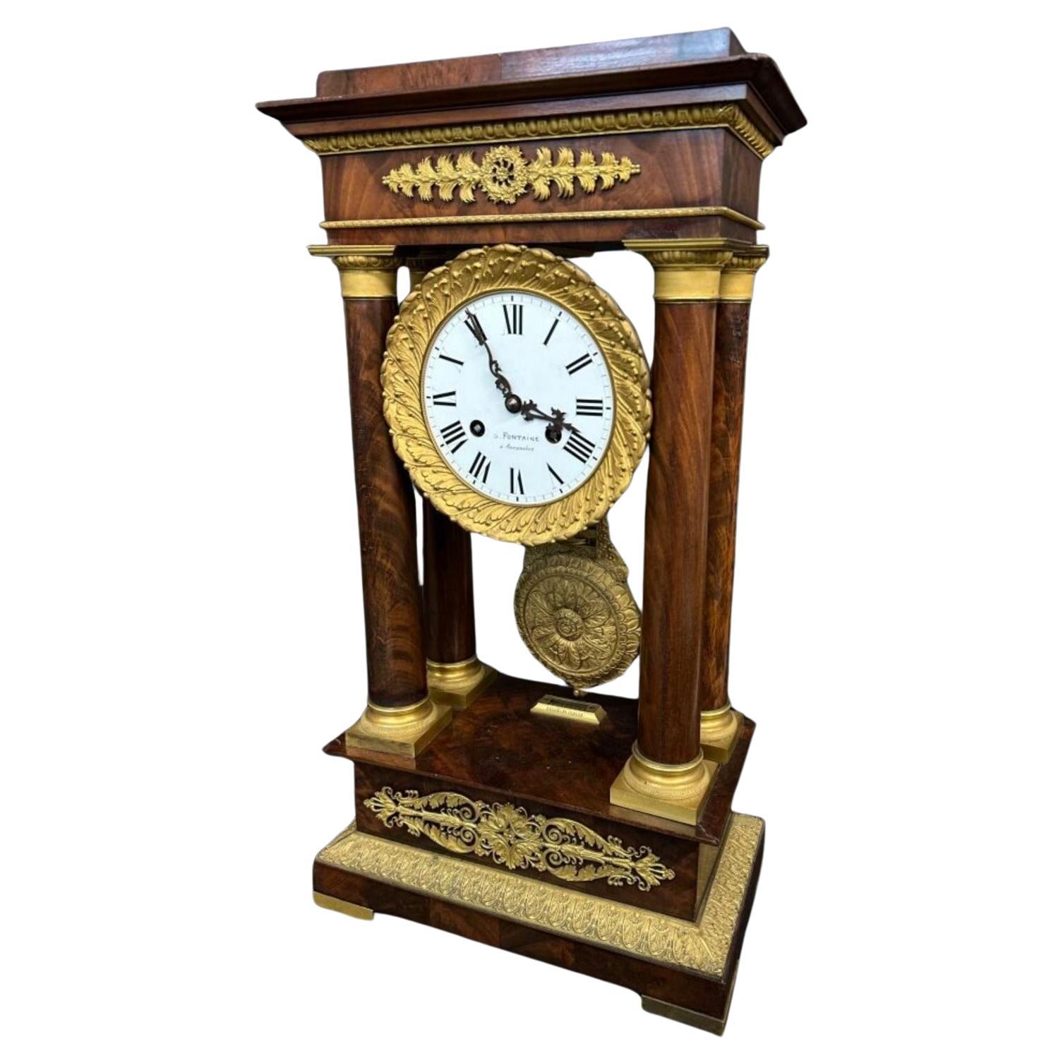 Superbe horloge Empire Napoléon III 19ème siècle H : 58cm