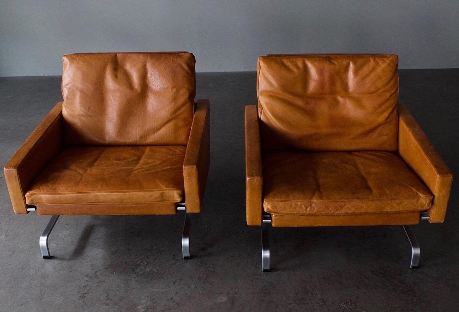 Danish Amazing Natural Leather Pk31 Sofa Set 3+1+1 with Amazing Patina