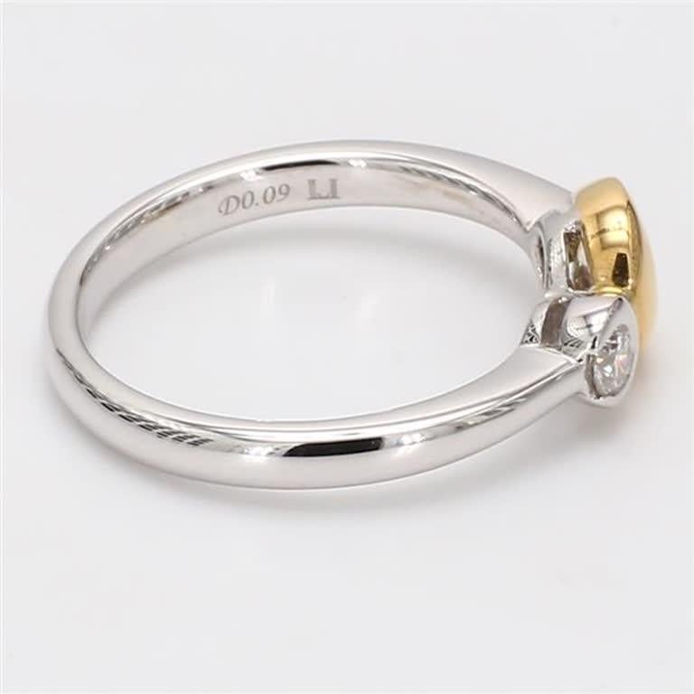 Natural Yellow Radiant and White Diamond .36 Carat TW Gold Wedding Band In New Condition For Sale In New York, NY