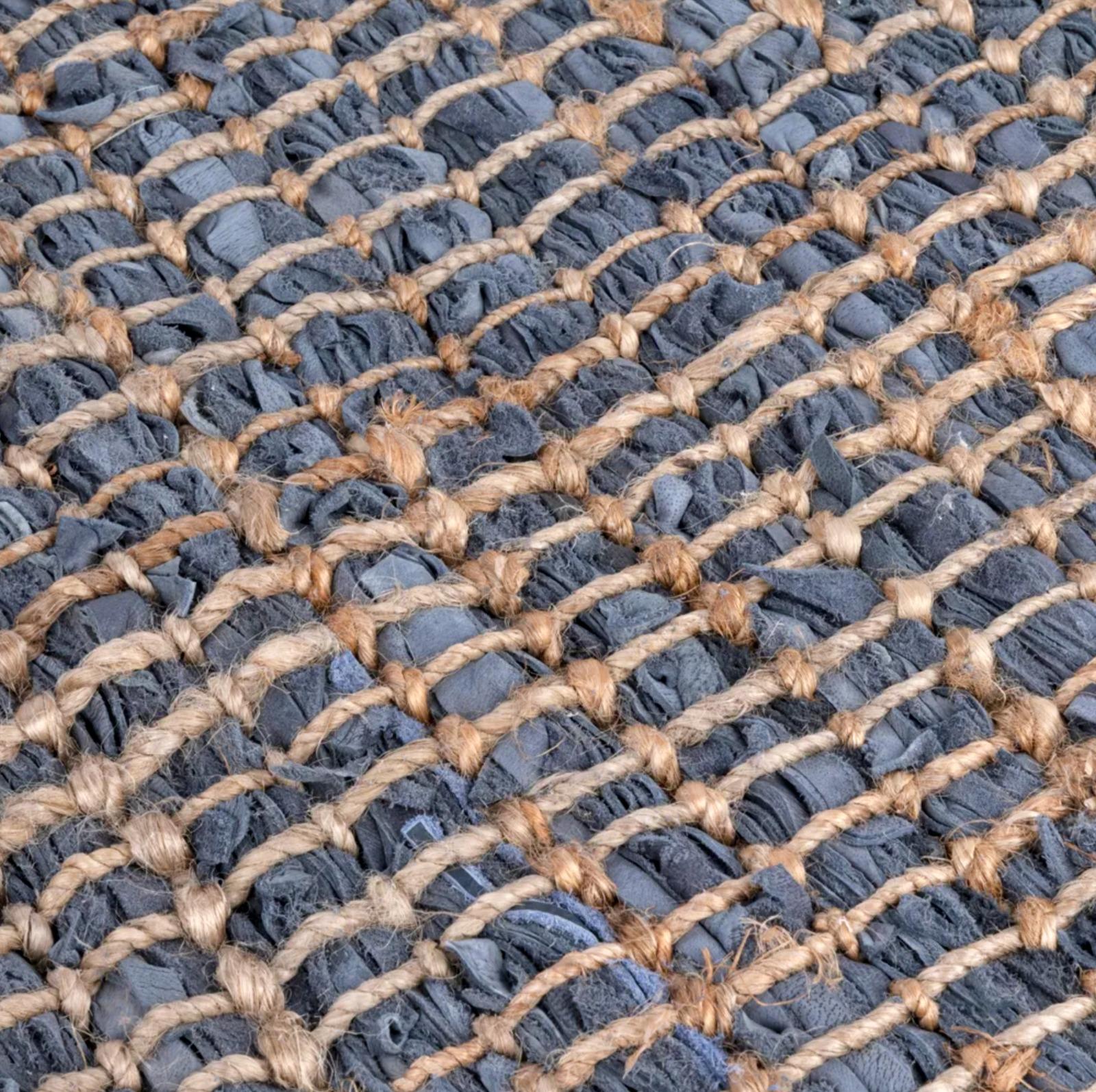 Portuguese Amazing New Blue Leather Rug For Sale