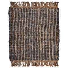 Amazing New Blue Leather Rug