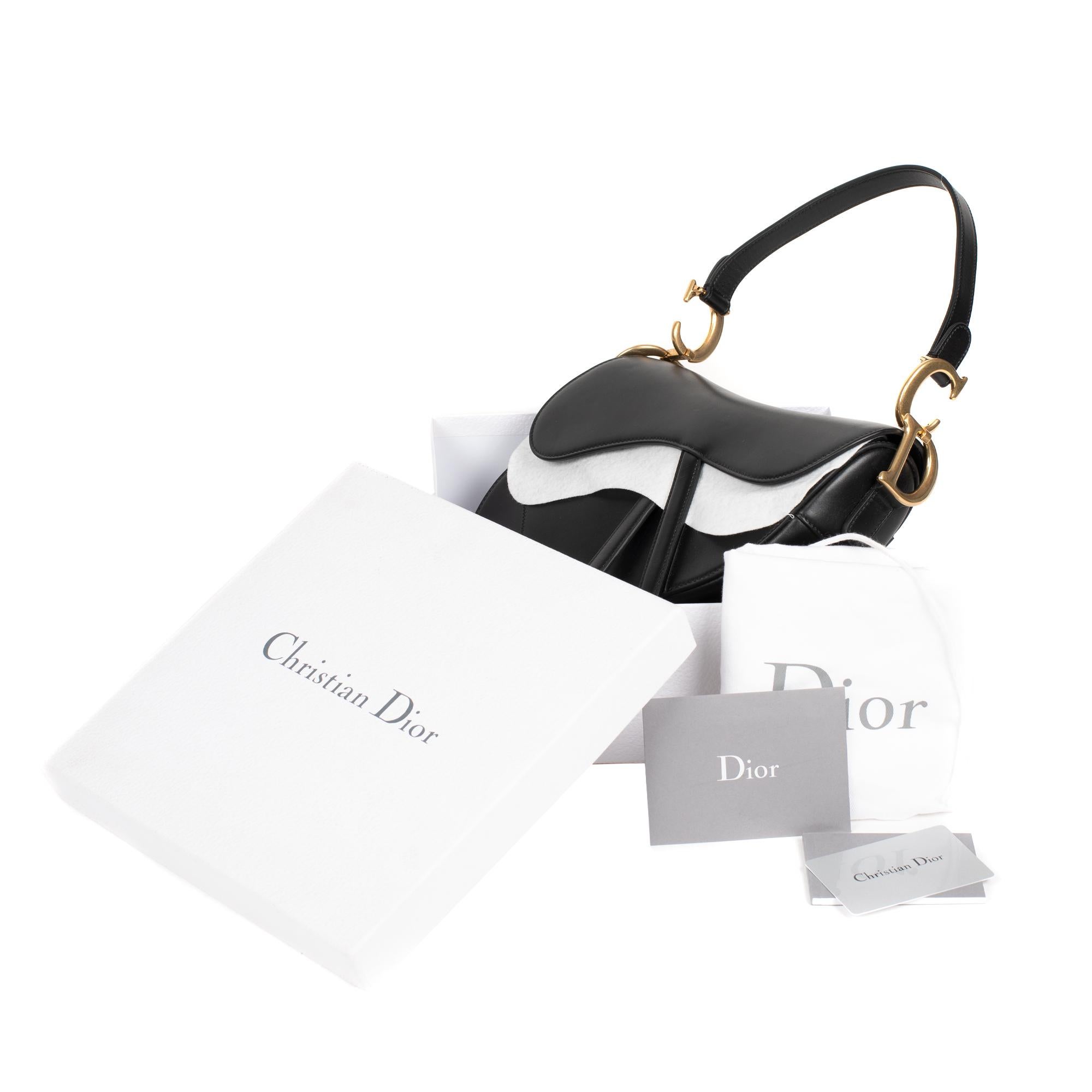Amazing NEW Christian Dior Saddle bag in box black calfskin, golden hardware 4