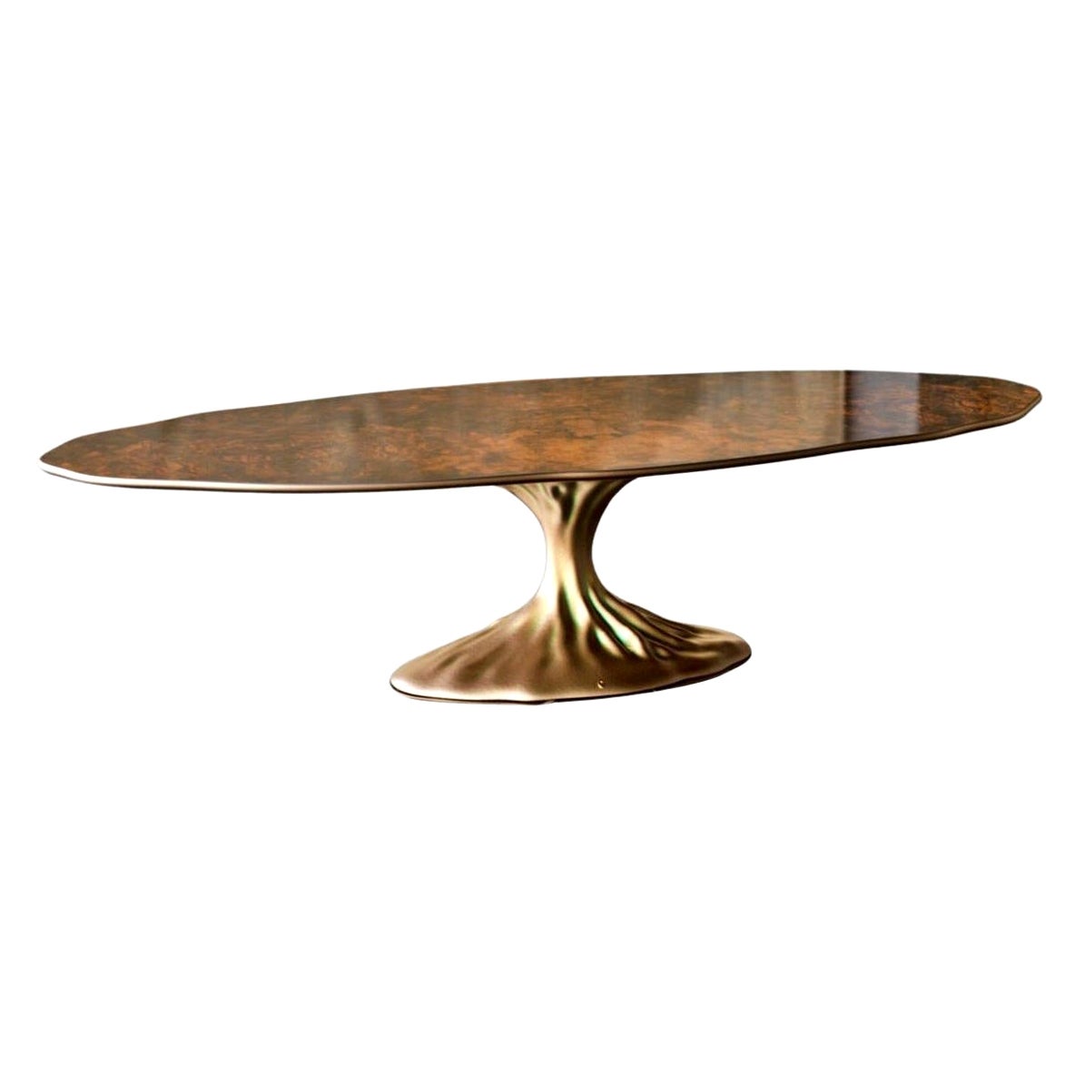 Amazing New Design Dinner Table Walnut Roots Top