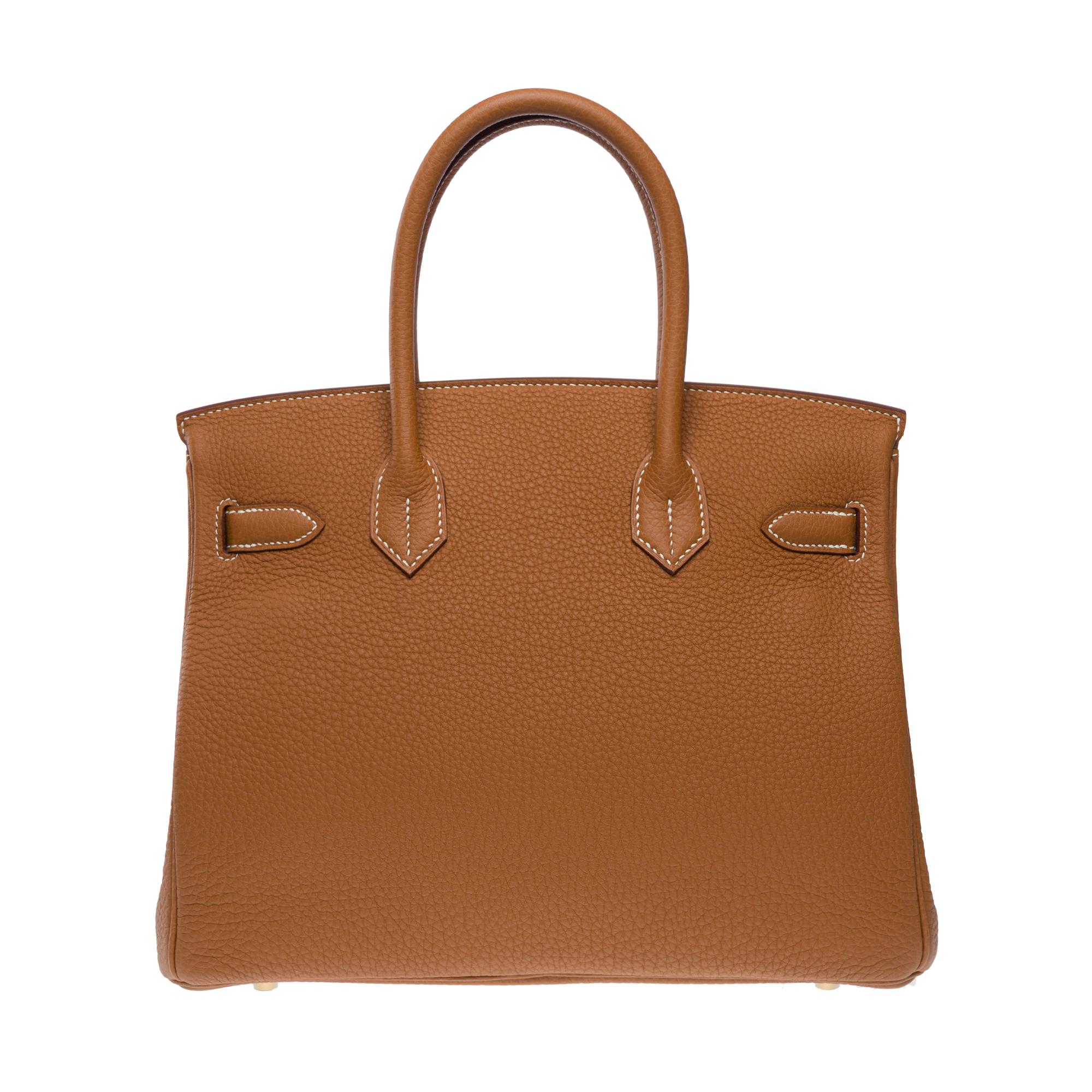 Amazing New Hermès Birkin 30 handbag in Gold (Fauve) Togo Calf leather, GHW In New Condition In Paris, IDF