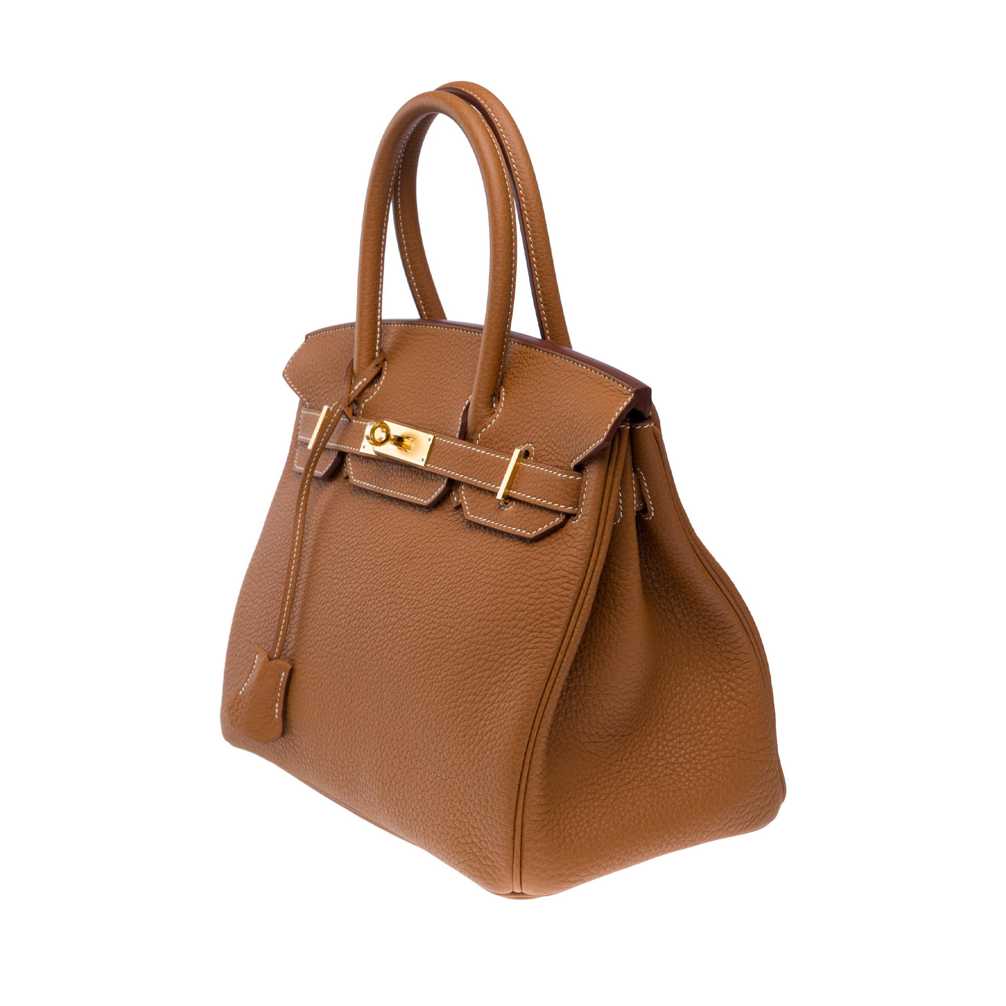 Women's or Men's Amazing New Hermès Birkin 30 handbag in Gold (Fauve) Togo Calf leather, GHW