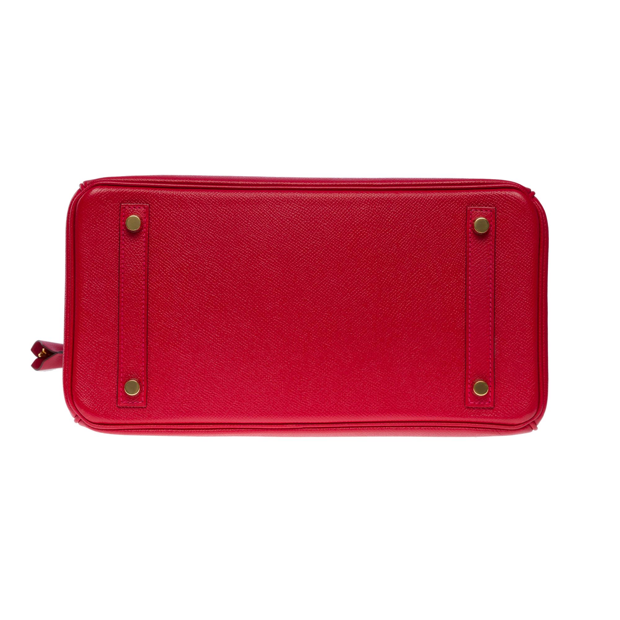 Amazing New Hermès Birkin 30 handbag in Rouge Casaque Epsom leather, GHW For Sale 5