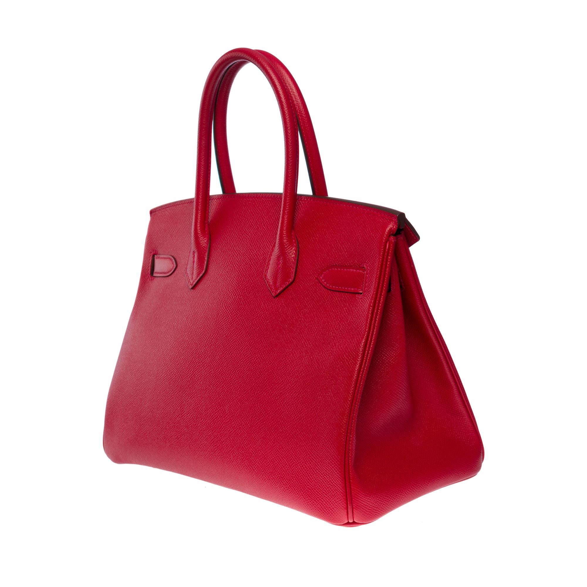Women's Amazing New Hermès Birkin 30 handbag in Rouge Casaque Epsom leather, GHW For Sale