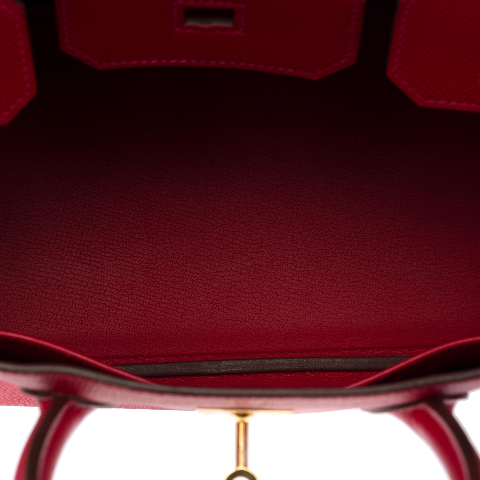 Amazing New Hermès Birkin 30 handbag in Rouge Casaque Epsom leather, GHW For Sale 3