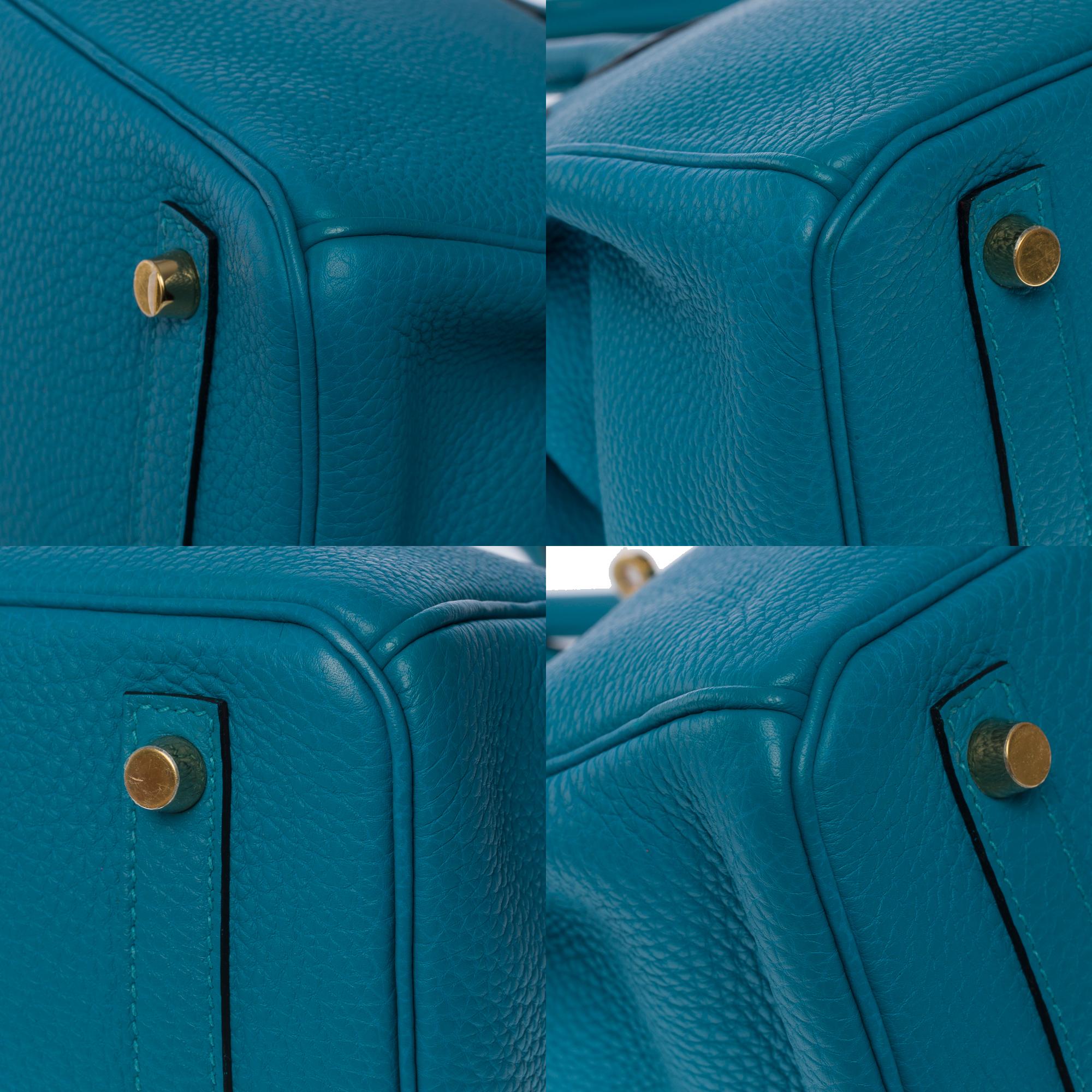 Amazing New Hermès Birkin 30 handbag in Turquoise Togo leather, GHW For Sale 5