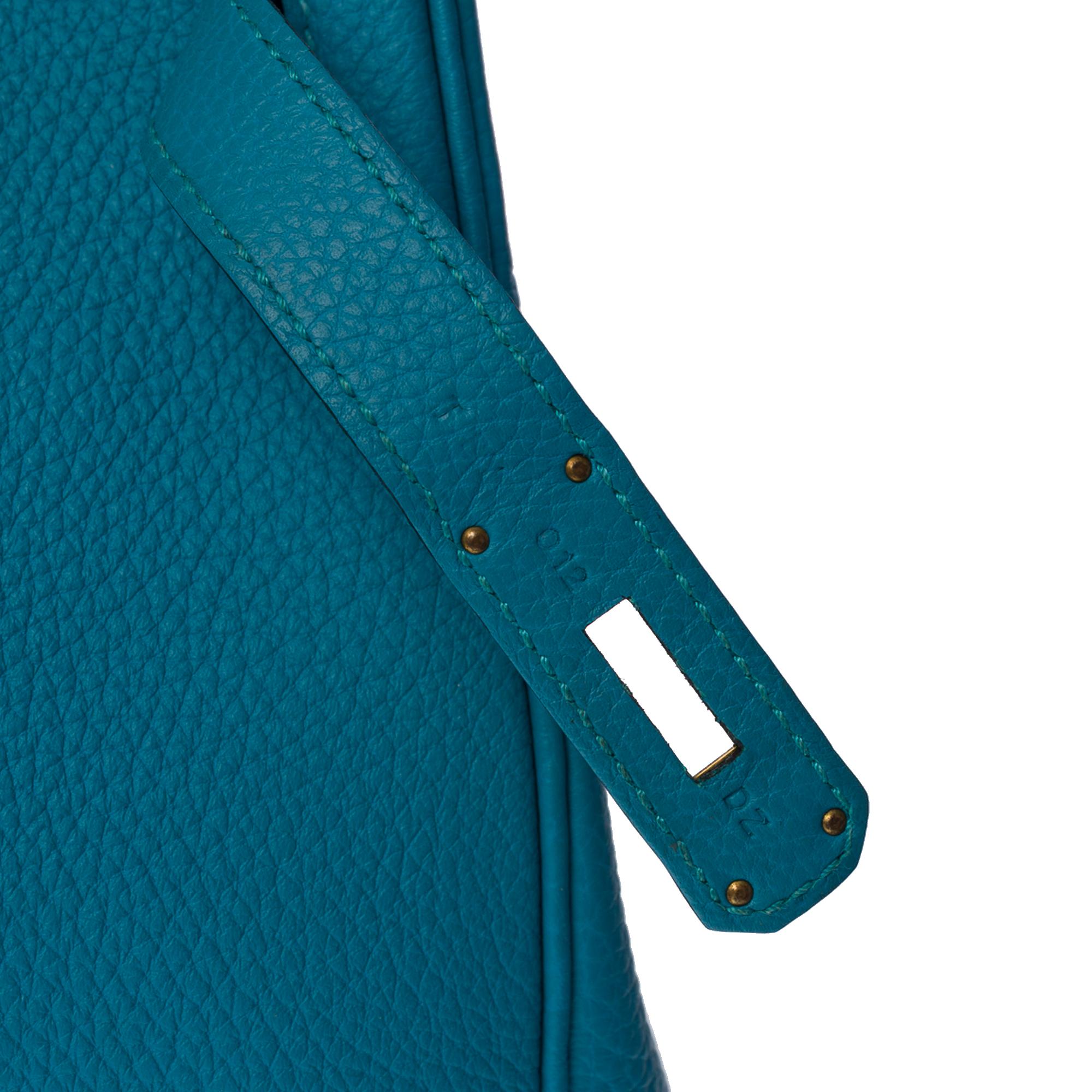 Nouveau sac à main Hermès Birkin 30 en cuir Togo turquoise, GHW en vente 2