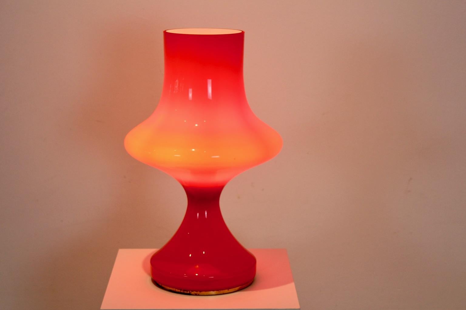 Amazing Orange Opaline Glass Table Lamp by Štepán Tabery, 1960s 1