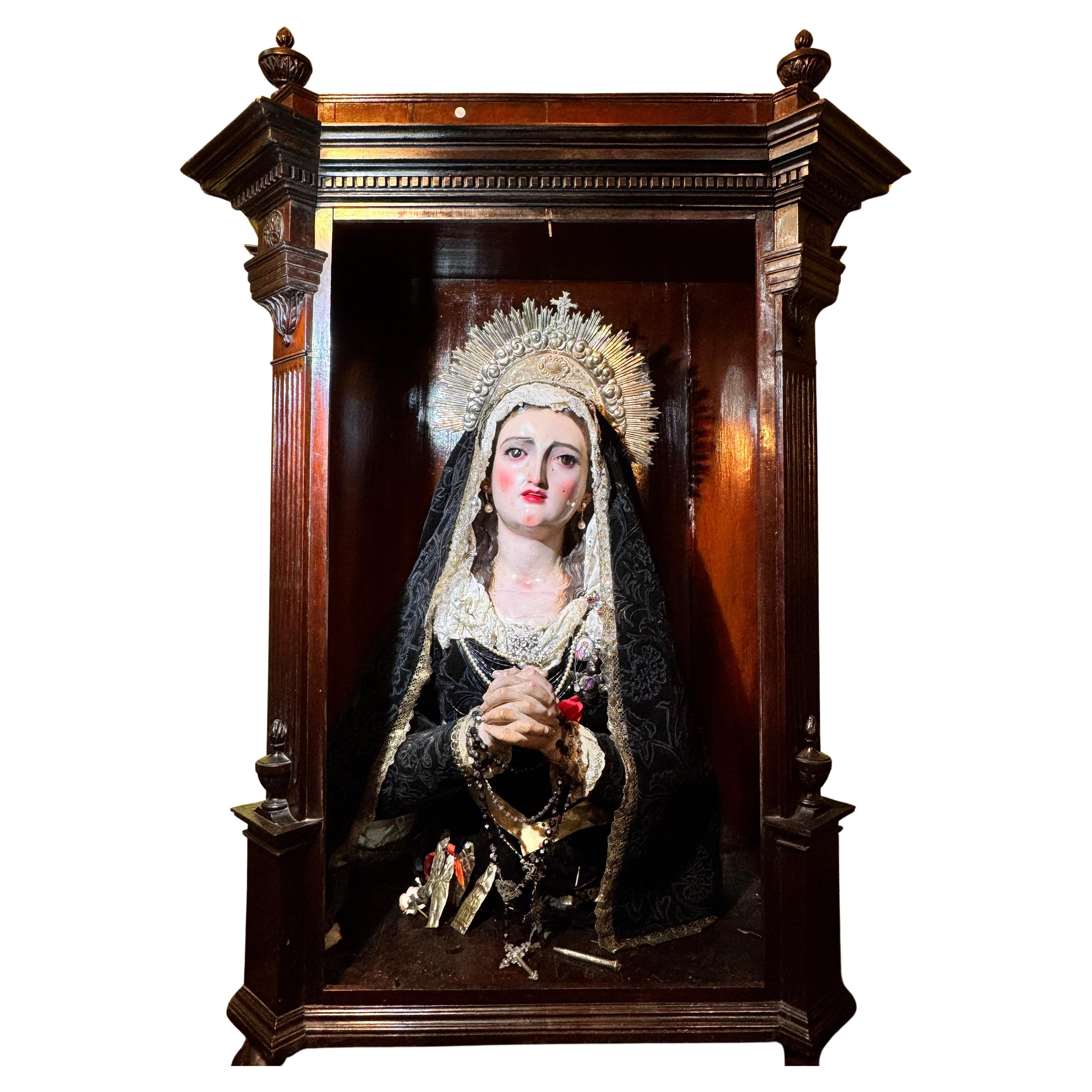 Stupefacente "Madonna dei Dolori" attribuita a Salzillo con il XVIII secolo