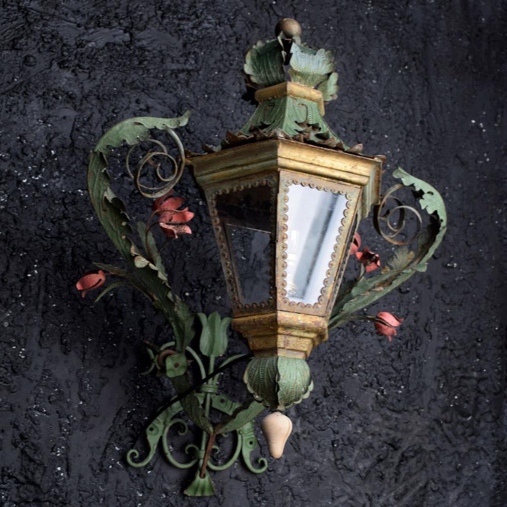 Amazing Pair of 19th Century Venetian Persecution Toleware Lanterns For Sale 2