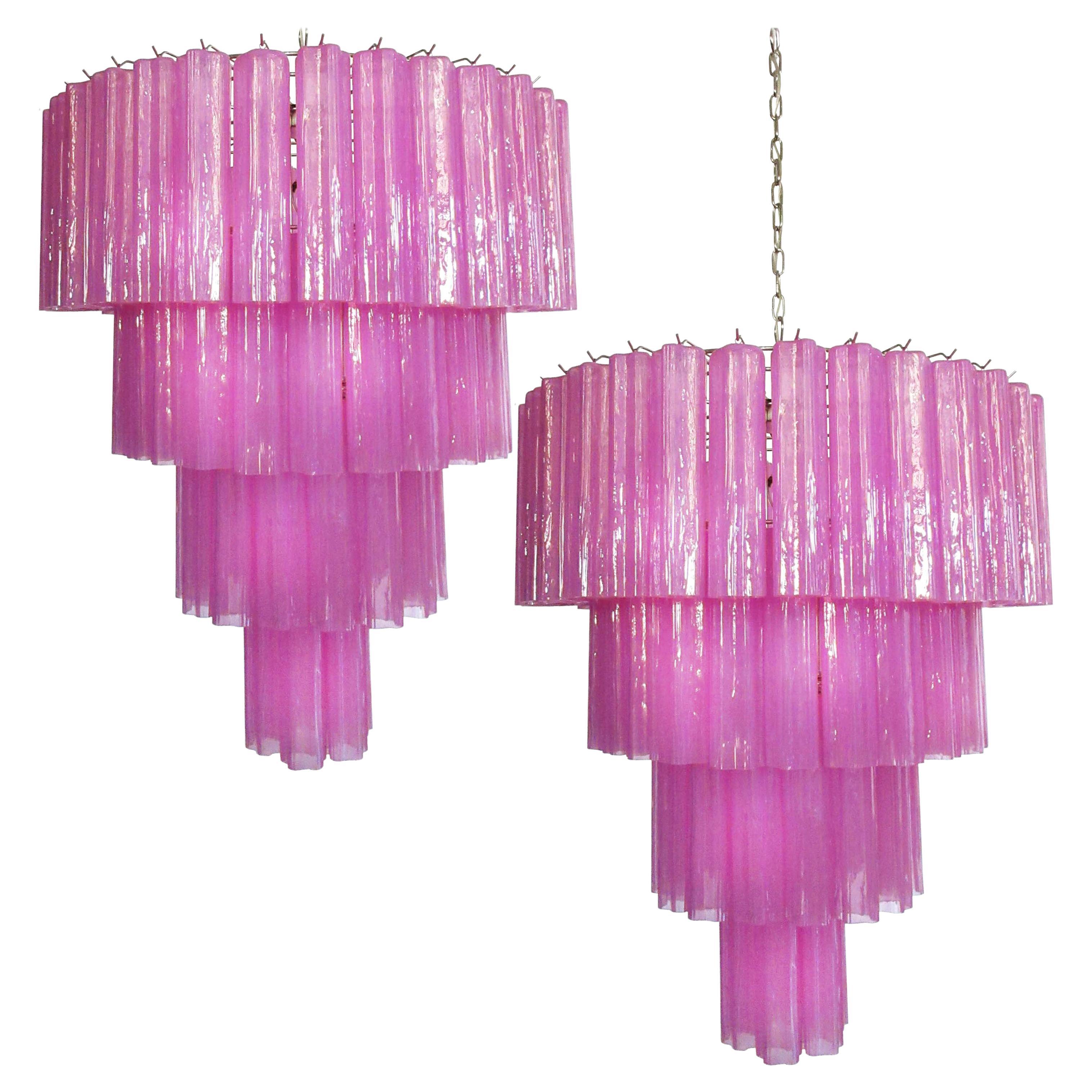 Amazing Pair of 78 Tronchi Chandeliers Style Toni Zuccheri for Venini, Murano