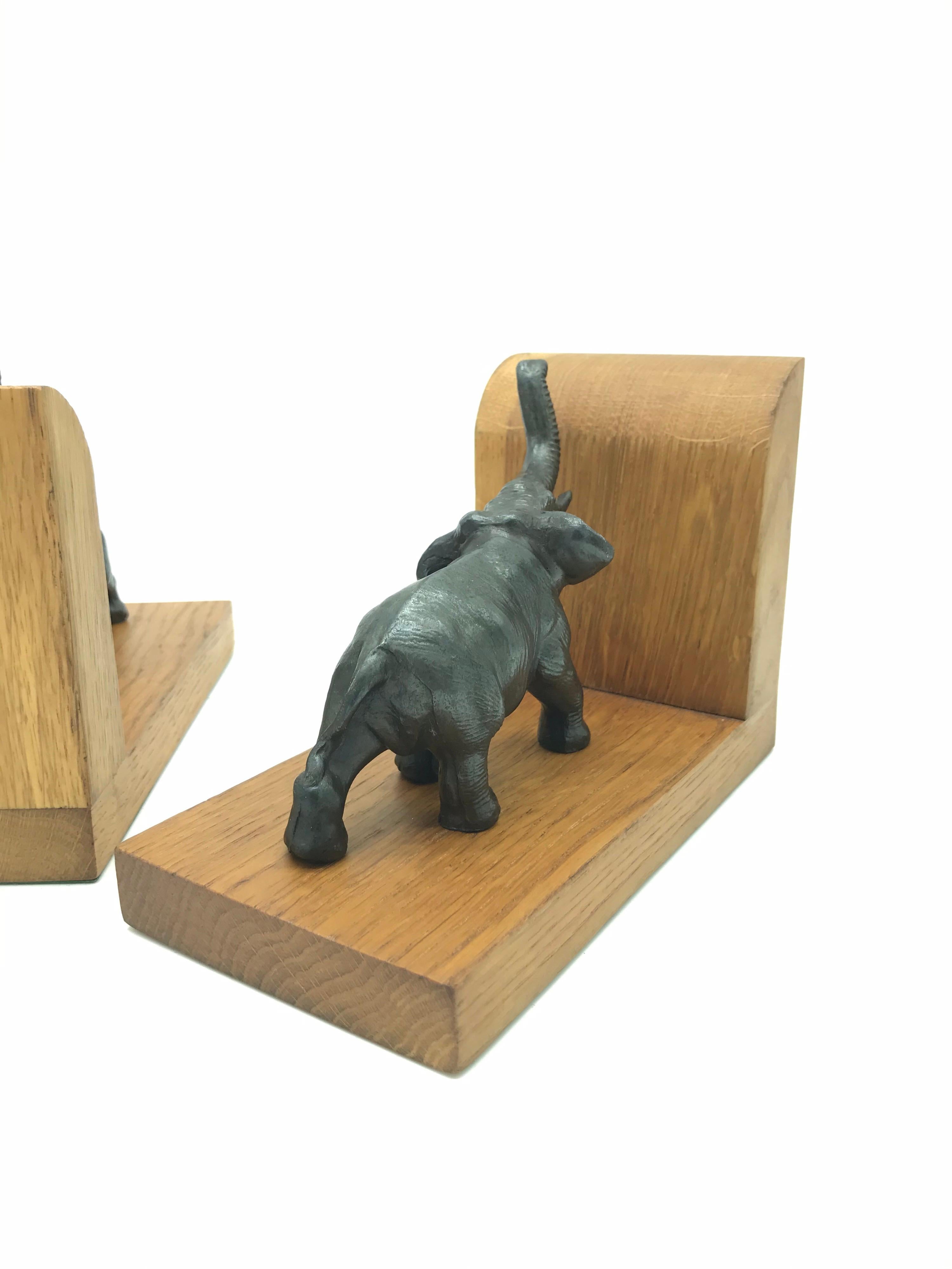 Amazing Pair of Art Deco Elephant Book Ends from the 1930s 3