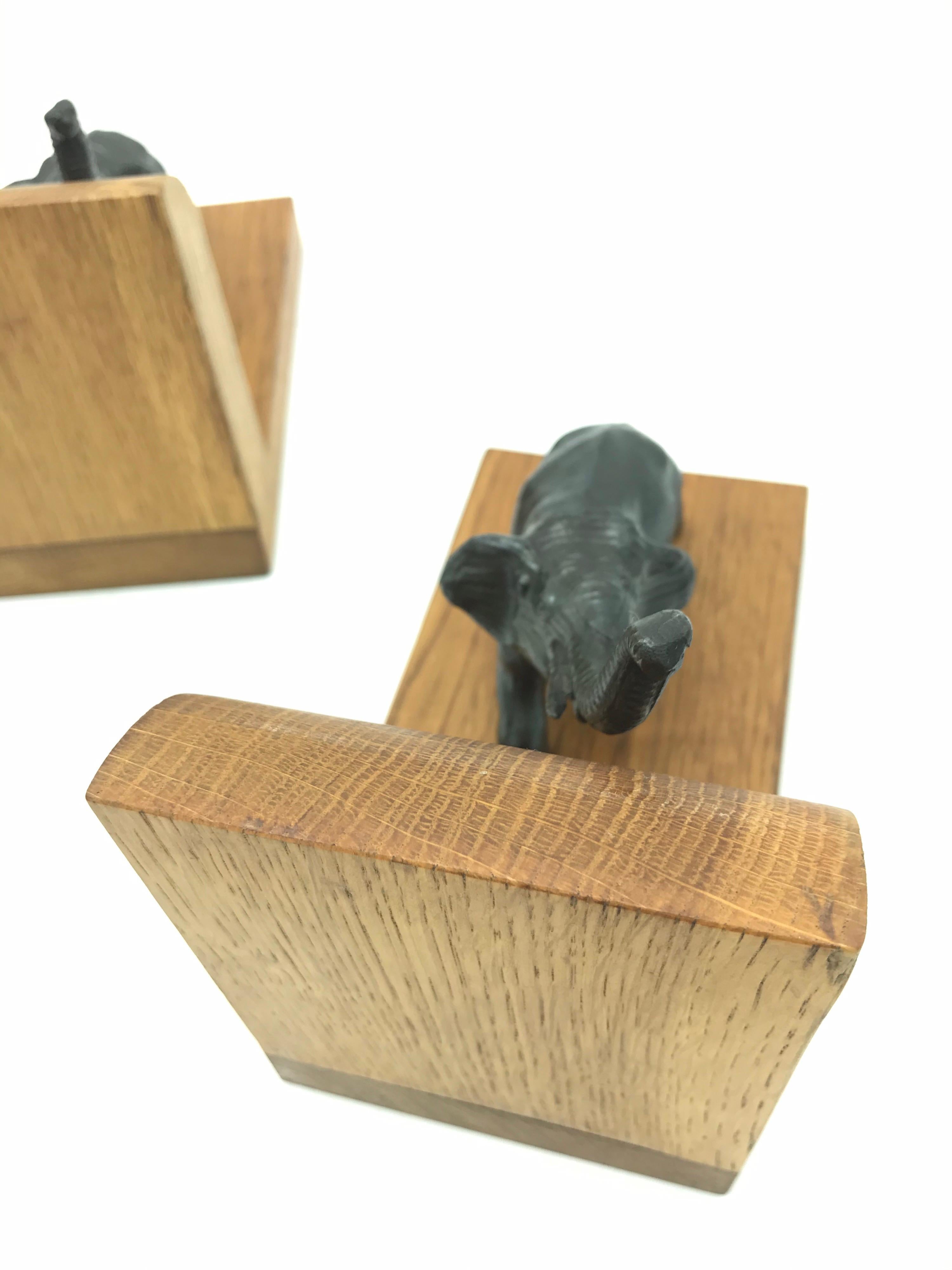 Amazing Pair of Art Deco Elephant Book Ends from the 1930s 5