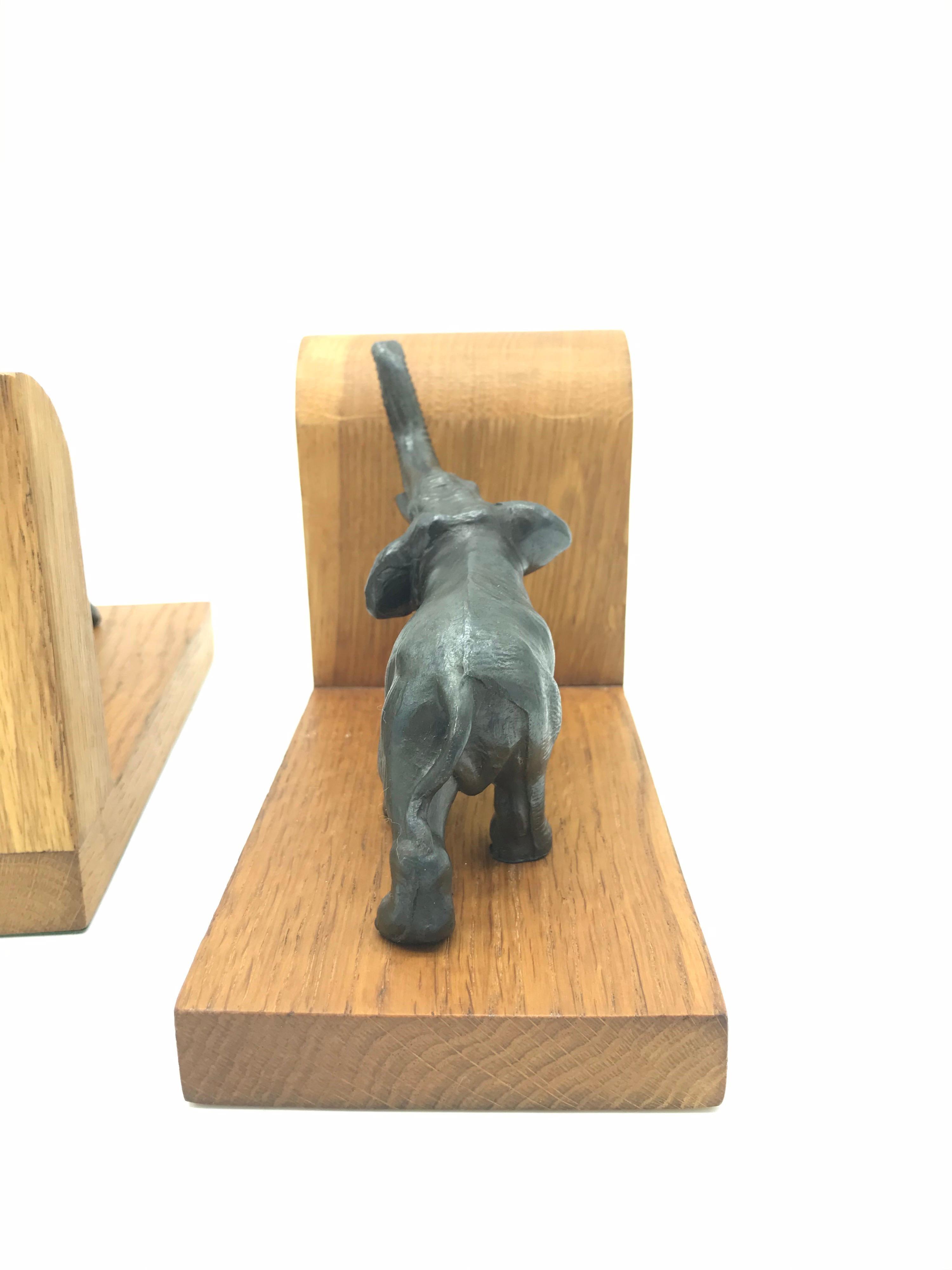 Amazing Pair of Art Deco Elephant Book Ends from the 1930s 2