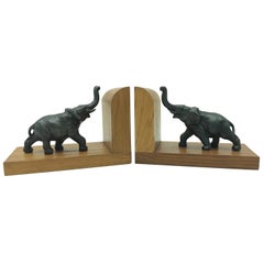 Amazing Pair of Art Deco Elephant Book Ends from the 1930s