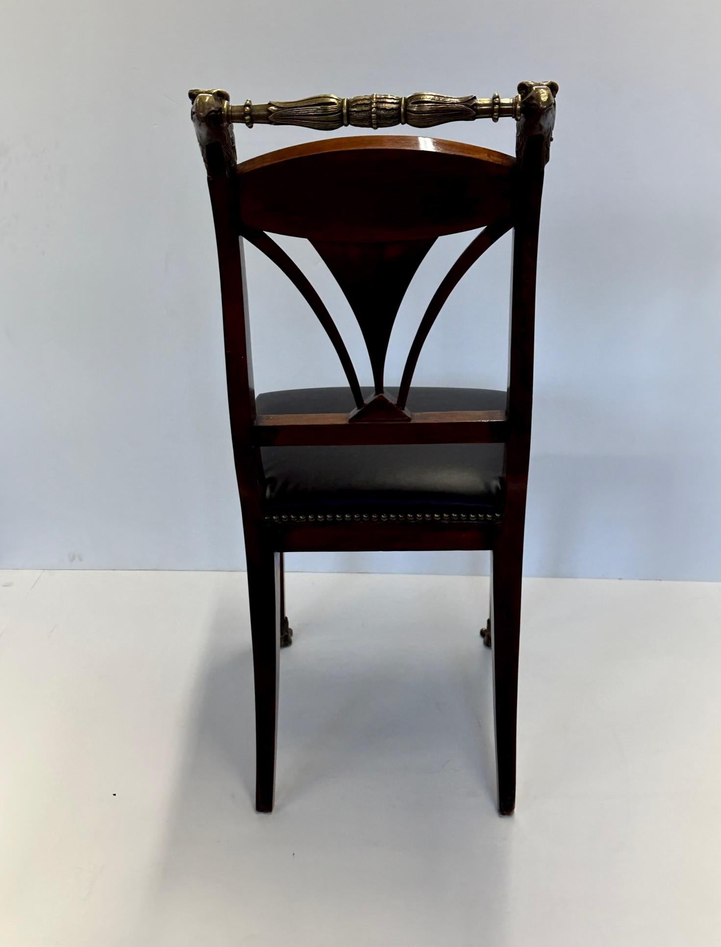 Amazing Pair of Early 19th Century Baltic Mahogany Eagle Motif Side Chairs For Sale 7