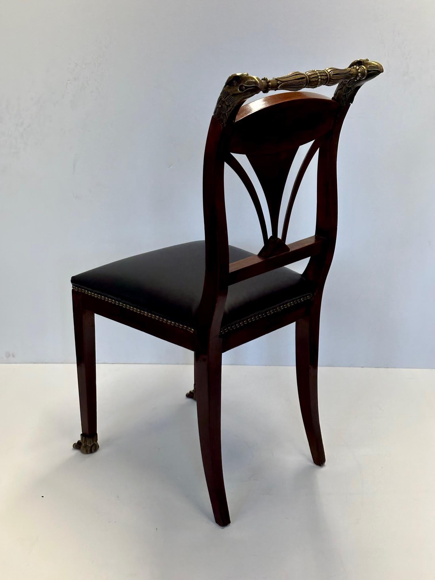 Amazing Pair of Early 19th Century Baltic Mahogany Eagle Motif Side Chairs For Sale 2