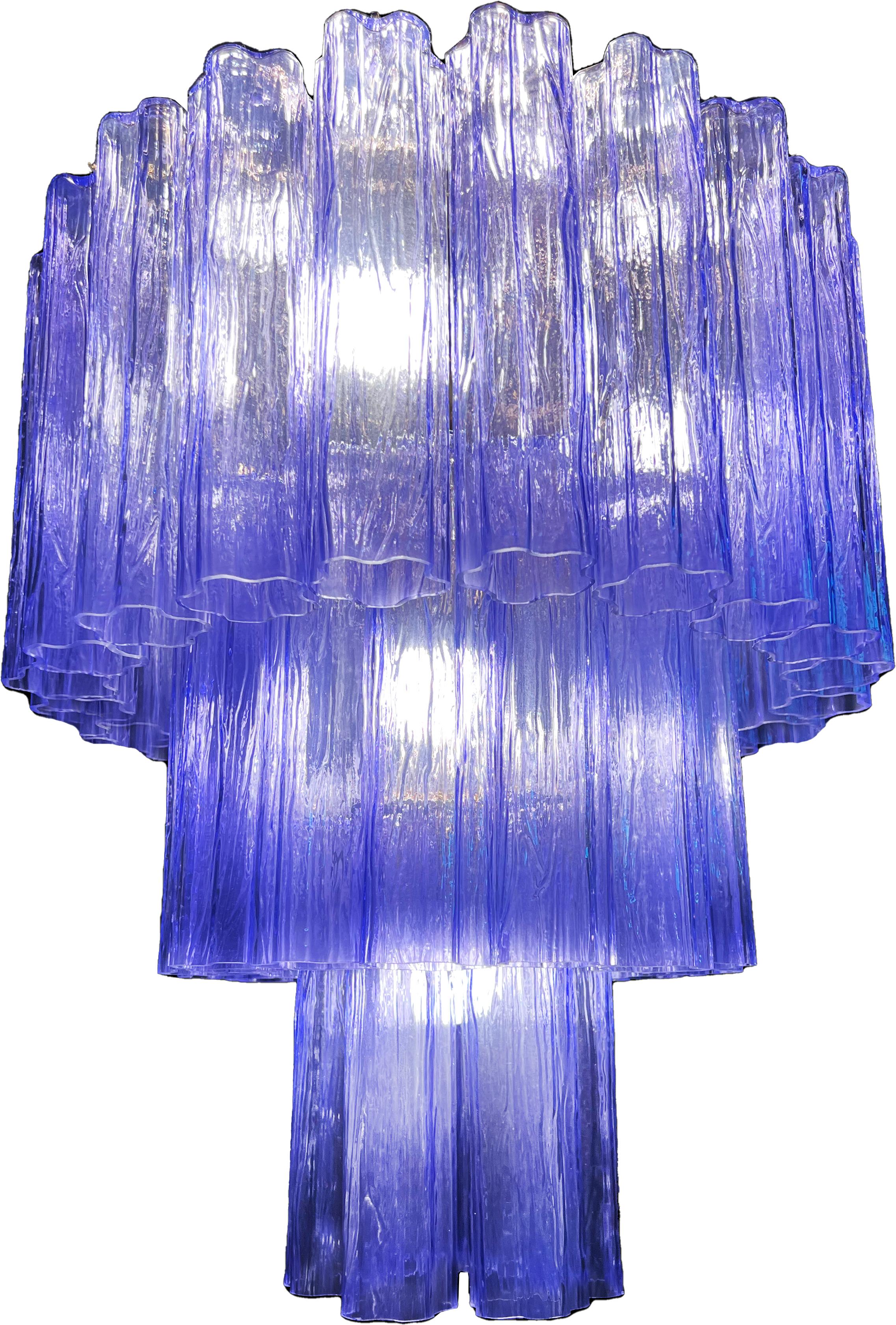 Amazing Pair of Italian Amethyst Chandeliers by Valentina Planta, Murano For Sale 8