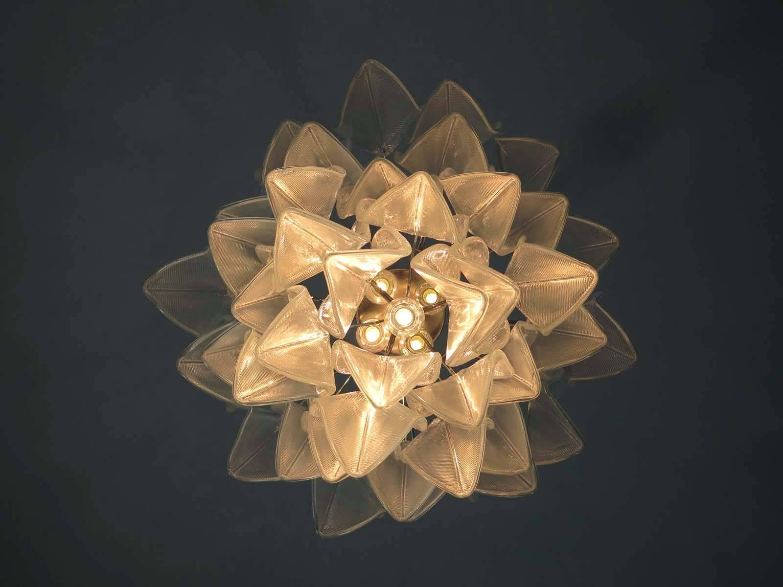 Late 20th Century Amazing Pair of Italian Chandeliers, Murano, 1970s