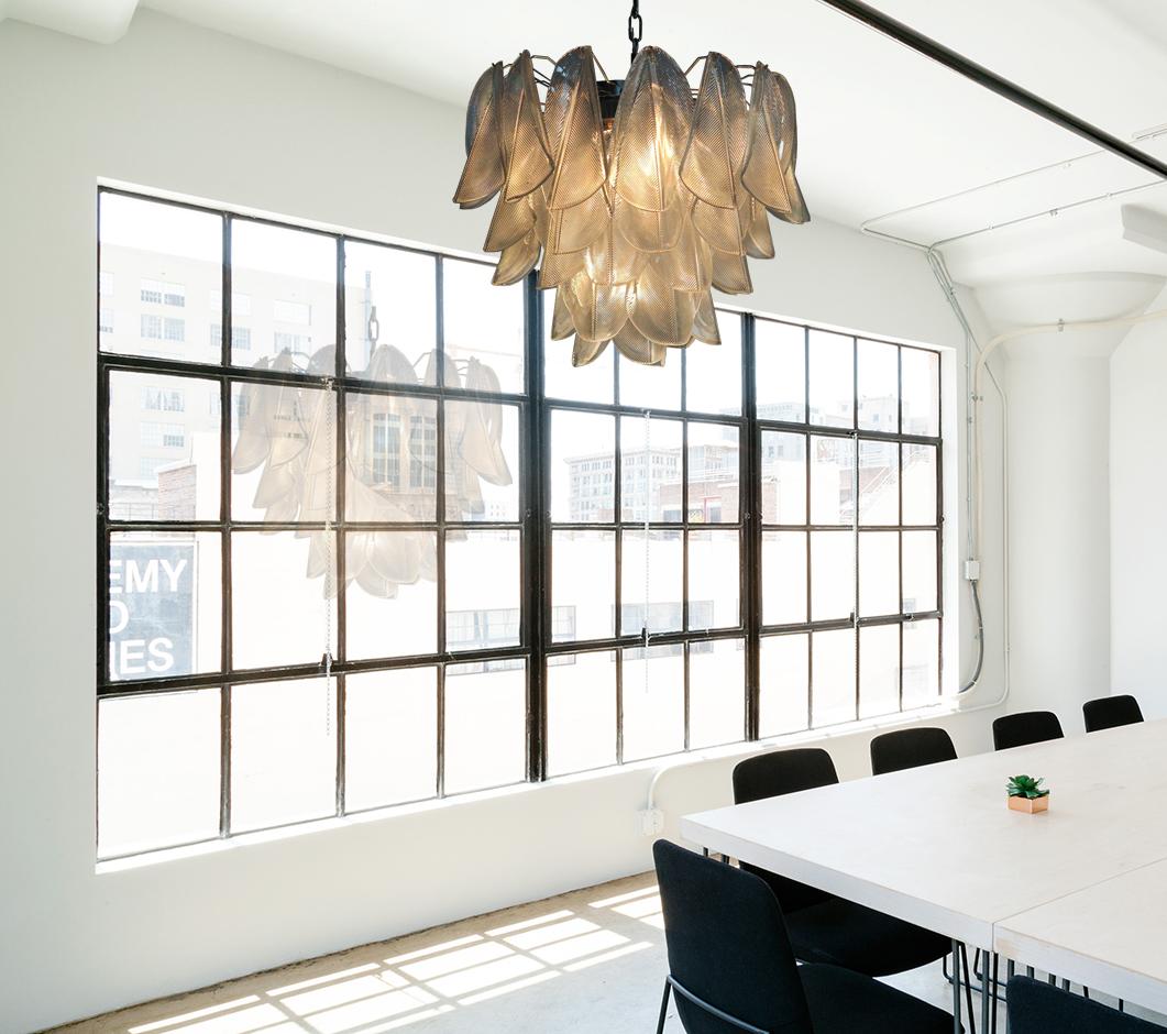Murano Glass Amazing Pair of Italian Chandeliers, Murano, 1970s