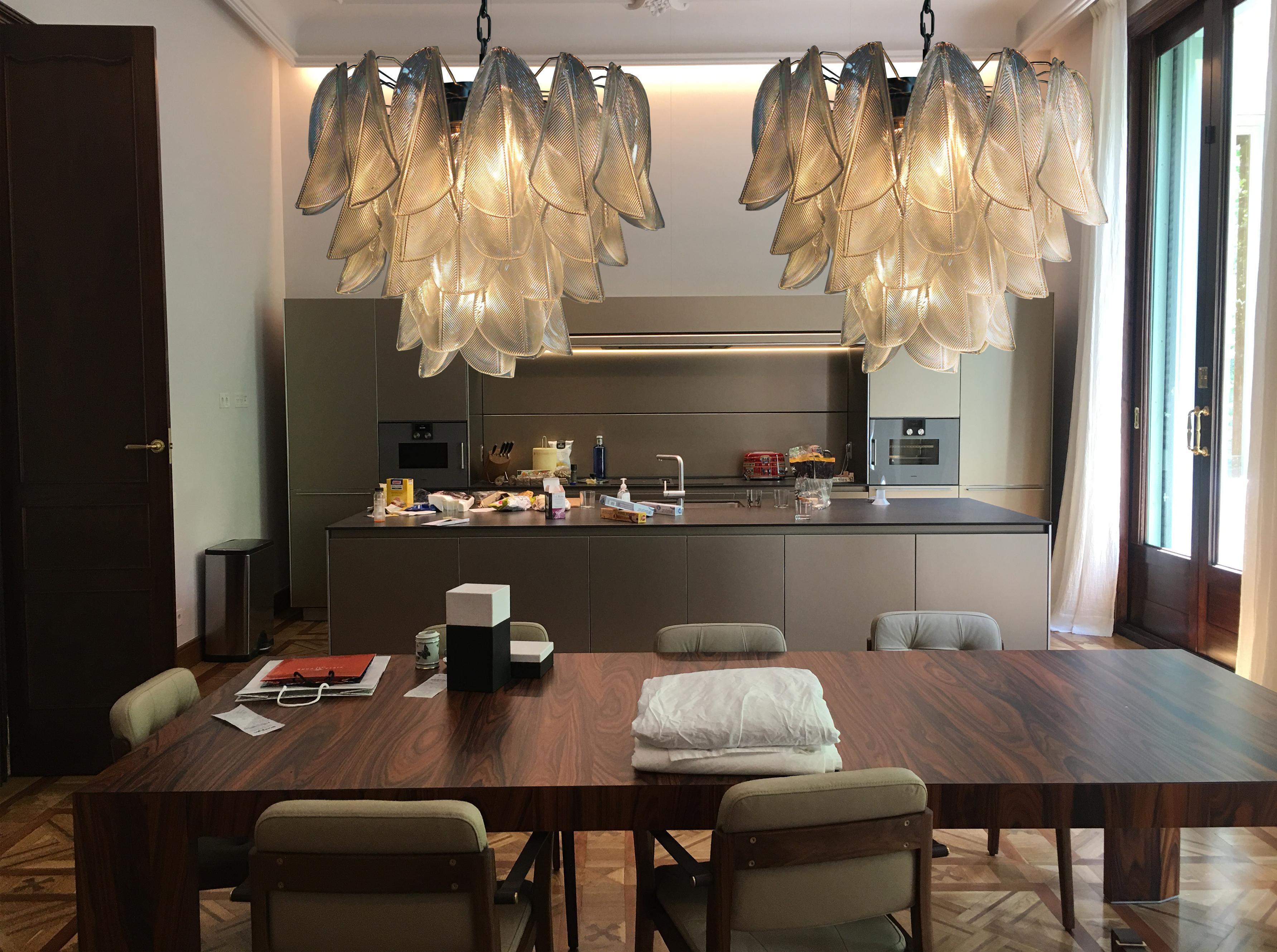 Amazing Pair of Italian Chandeliers, Murano, 1970s 2