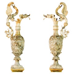 Magnifique paire d'amphores italiennes grandes du 19ème siècle