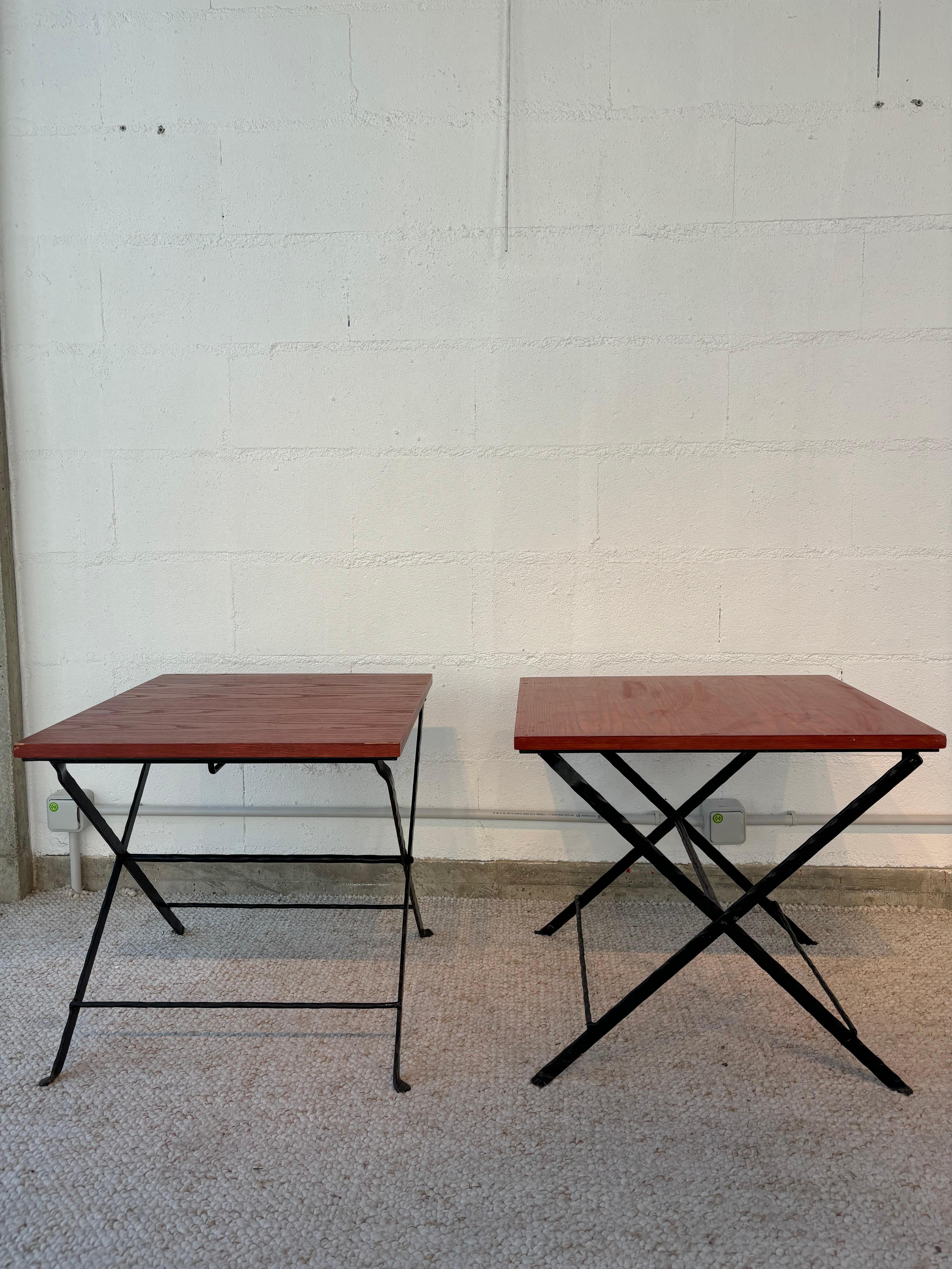Amazing pair of side table by Garouste et Bonetti For Sale 3