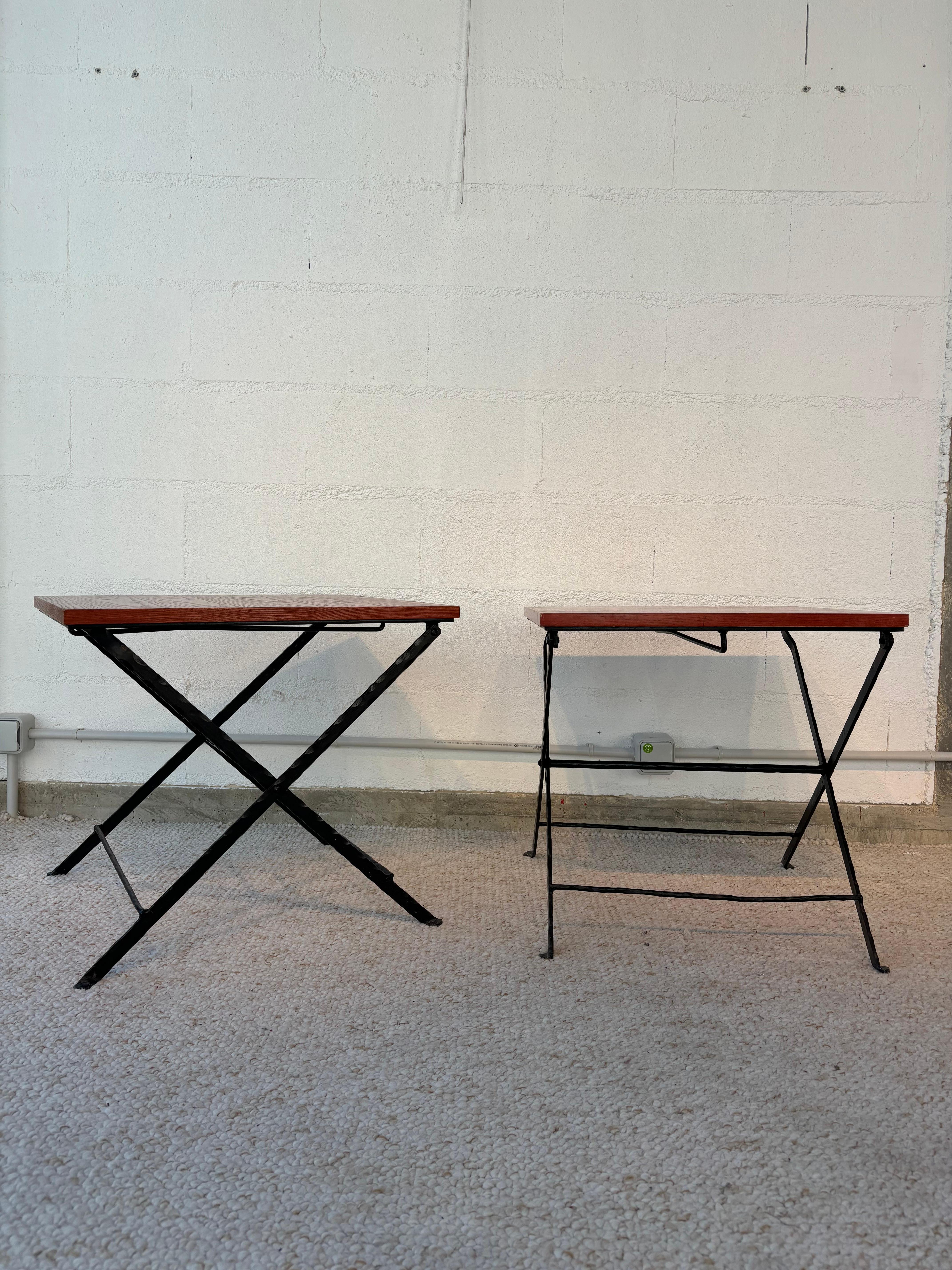 French Amazing pair of side table by Garouste et Bonetti For Sale