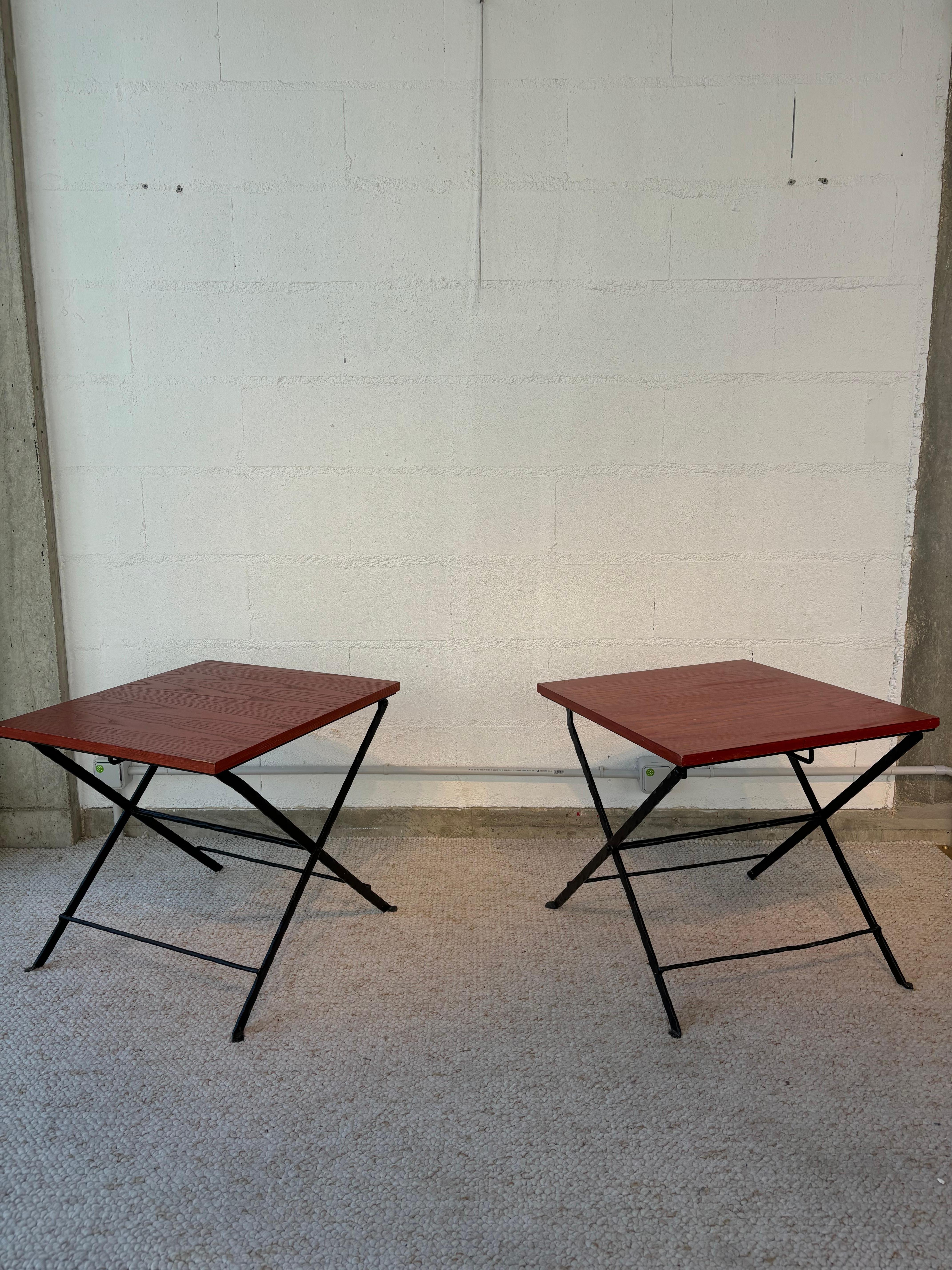 Late 20th Century Amazing pair of side table by Garouste et Bonetti For Sale
