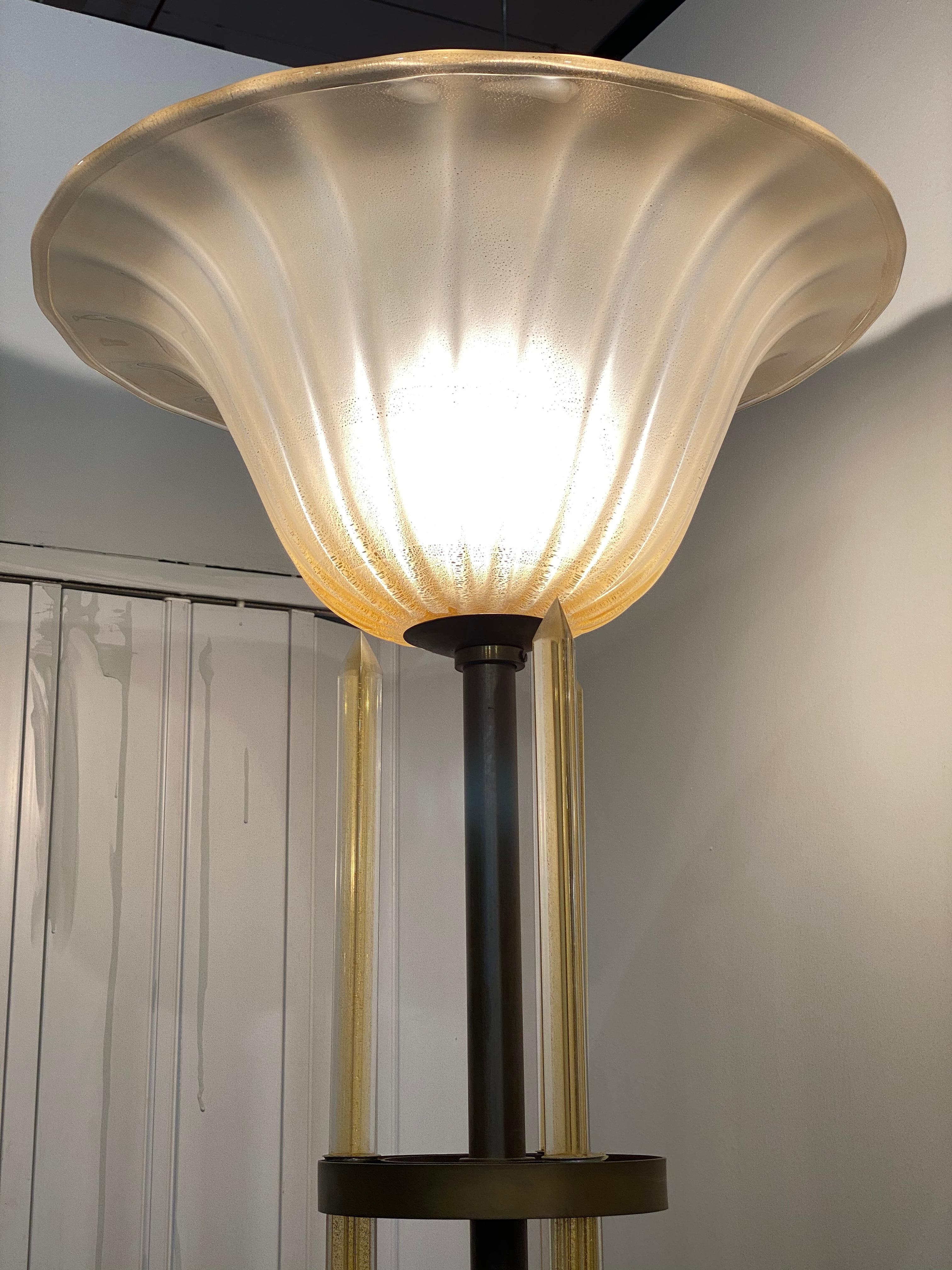 Amazing Pair of Seguso Floor Lamp, Murano, 1980 6