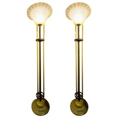 Amazing Pair of Seguso Floor Lamp, Murano, 1980