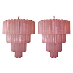 Amazing Pair of 78 Tronchi Chandeliers Style Toni Zuccheri for Venini, Murano