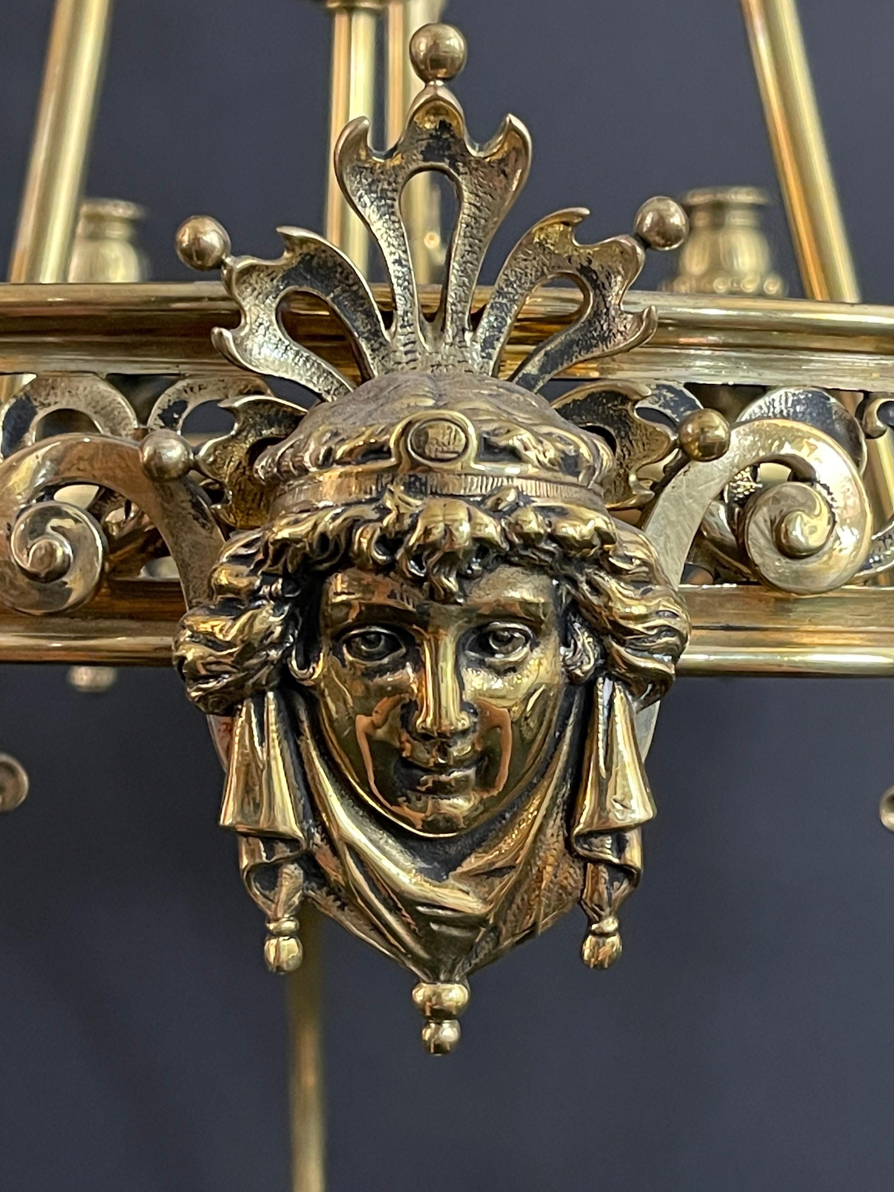 German Spectacular Neoclassical Ormolu Chandelier, 18th Century For Sale