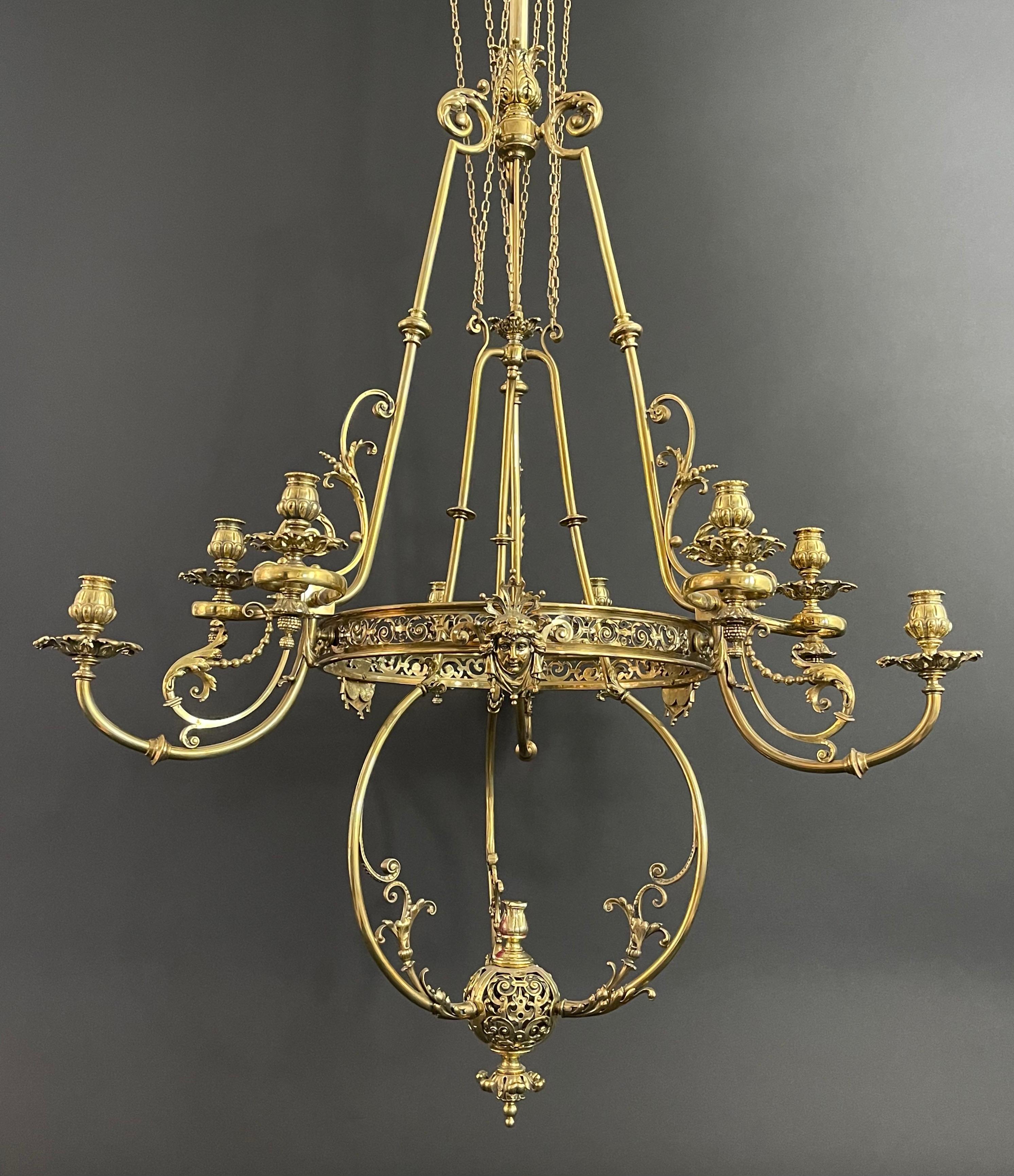 Gilt Spectacular Neoclassical Ormolu Chandelier, 18th Century For Sale