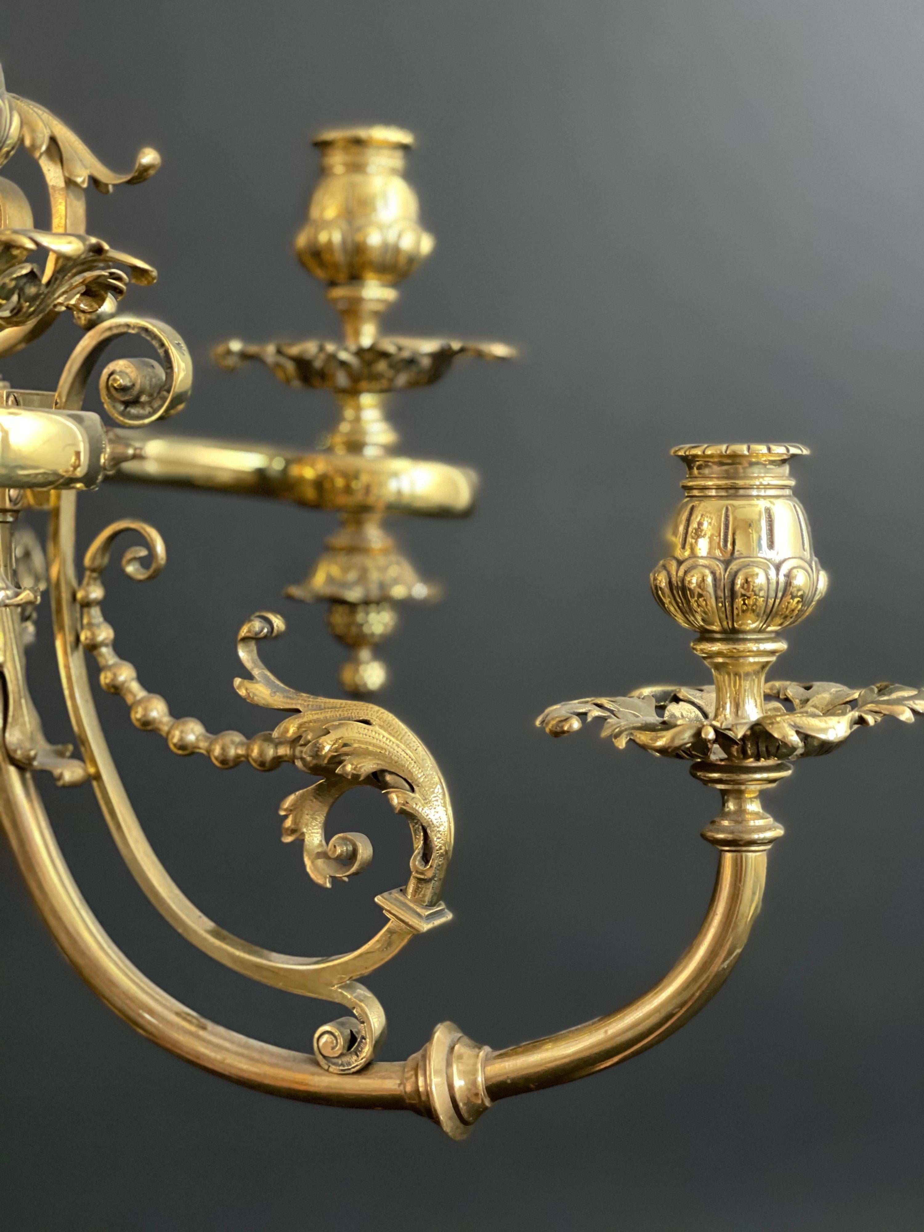 18th Century and Earlier Spectacular Neoclassical Ormolu Chandelier, 18th Century For Sale