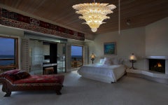 Amazing Palmette Ceiling Lights - Four Levels, 163 Amber and Transparent Glasses