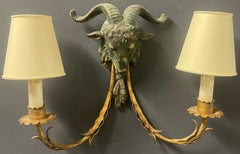 Amazing Patinated Palladio Aries Wall Lamp