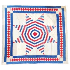 Amazing Patriotic Star Quilt with Diamond Border