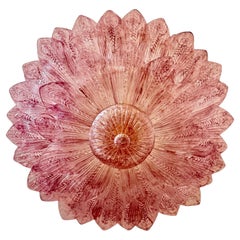 Amazing Pink Amethyst Murano Glass Leave Ceiling Light or Chandelier