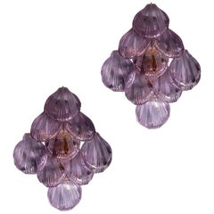 Amazing Pink Shell Murano Glass Sconces or Wall Lights, 1980'